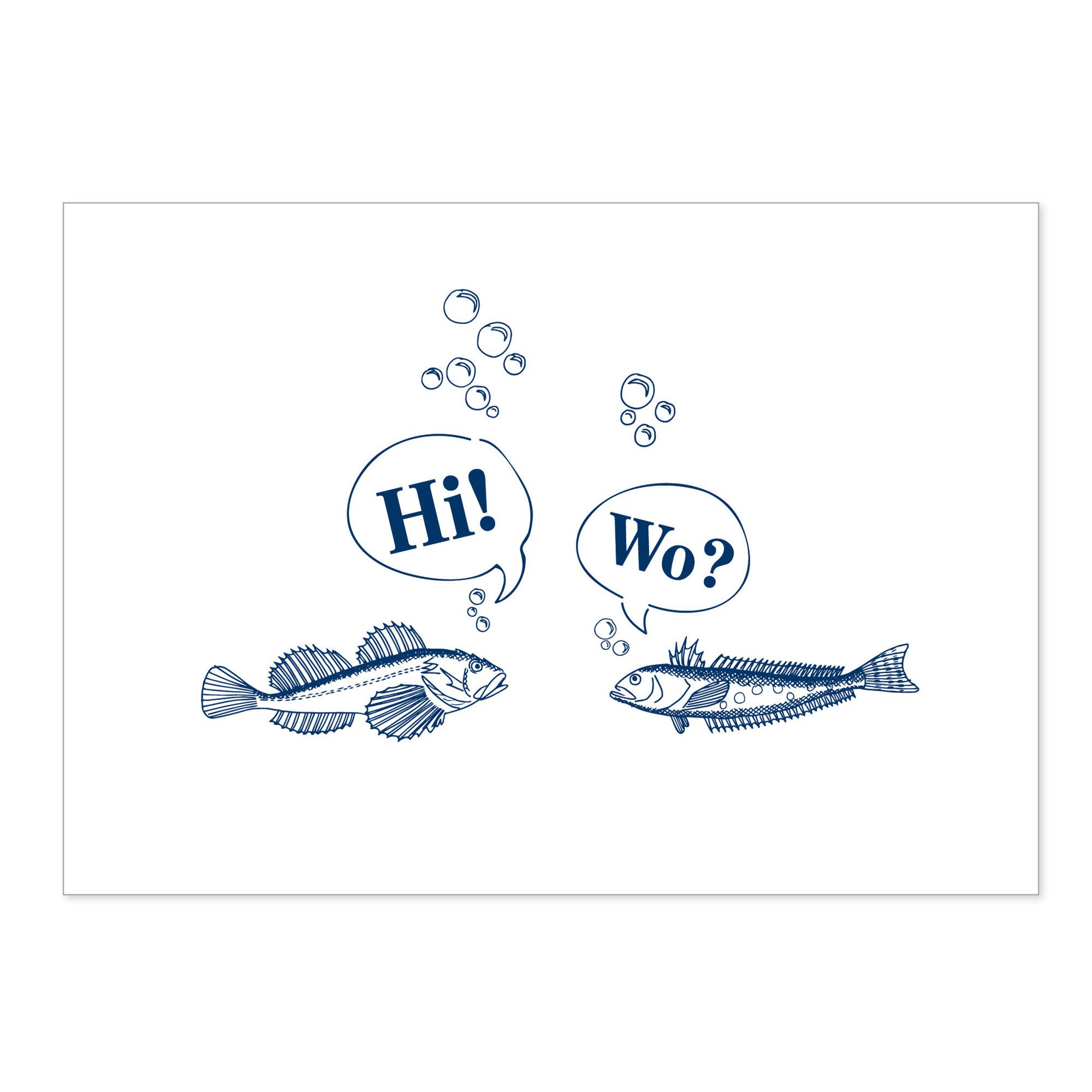 Postkarte Postkarte Treffen sich 2 Fische