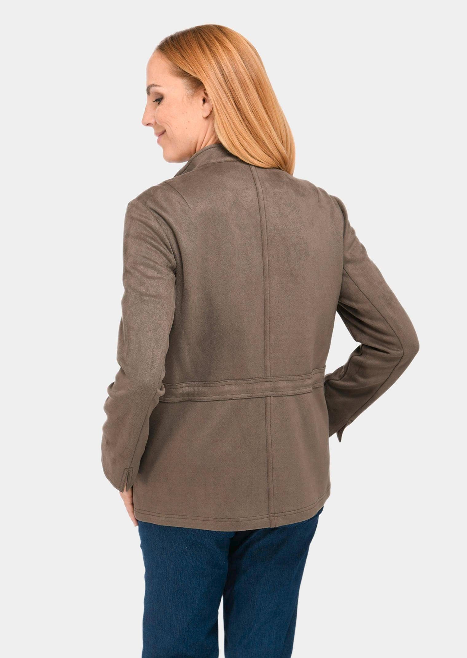 GOLDNER Blouson Blazer in weicher Velourslederoptik – Bild 3 von 4