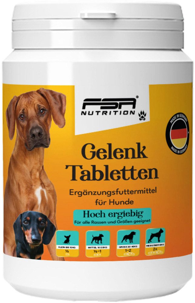 FSA NUTRITION Gelenk Tabletten für Hunde mit MSM, Teufelskralle, Grünlippmuschel, für: Hunde