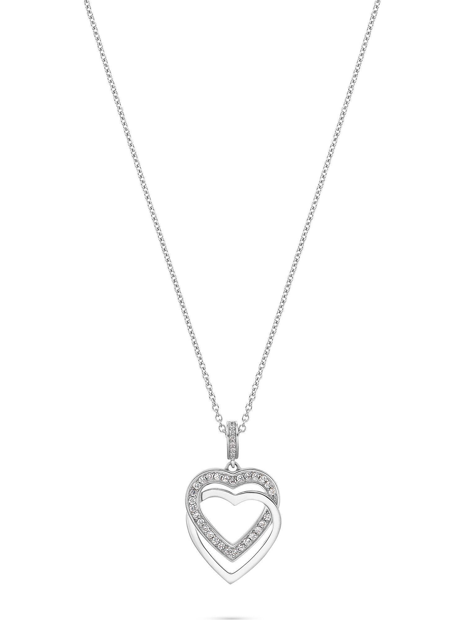 JETTE Silberkette JETTE Damen-Kette 925er Silber 39 Zirkonia Herz, SWING HEART