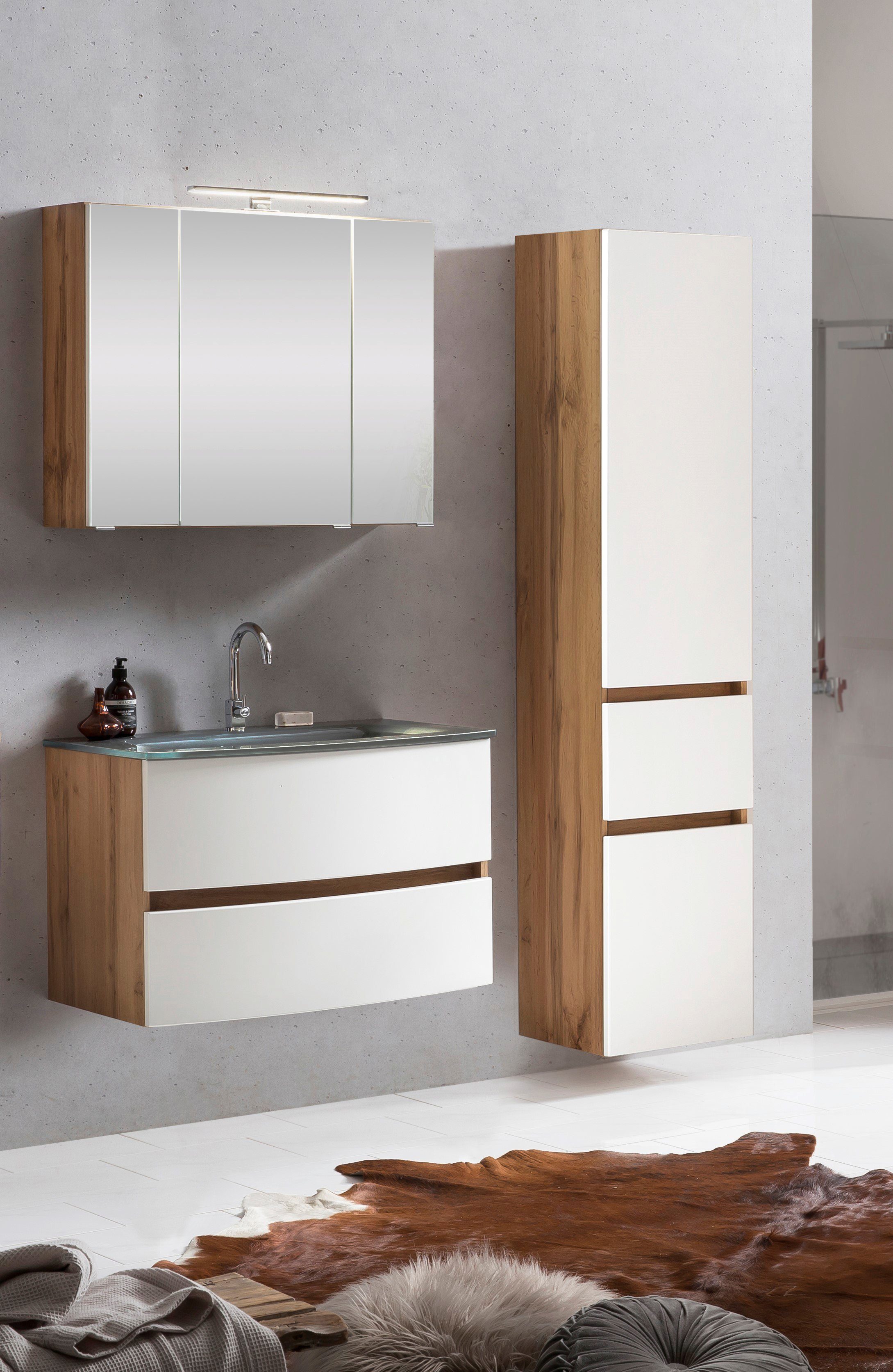 welltime Badezimmer-Set Kaunas, (Set, 3-St), bestehend günstig online kaufen
