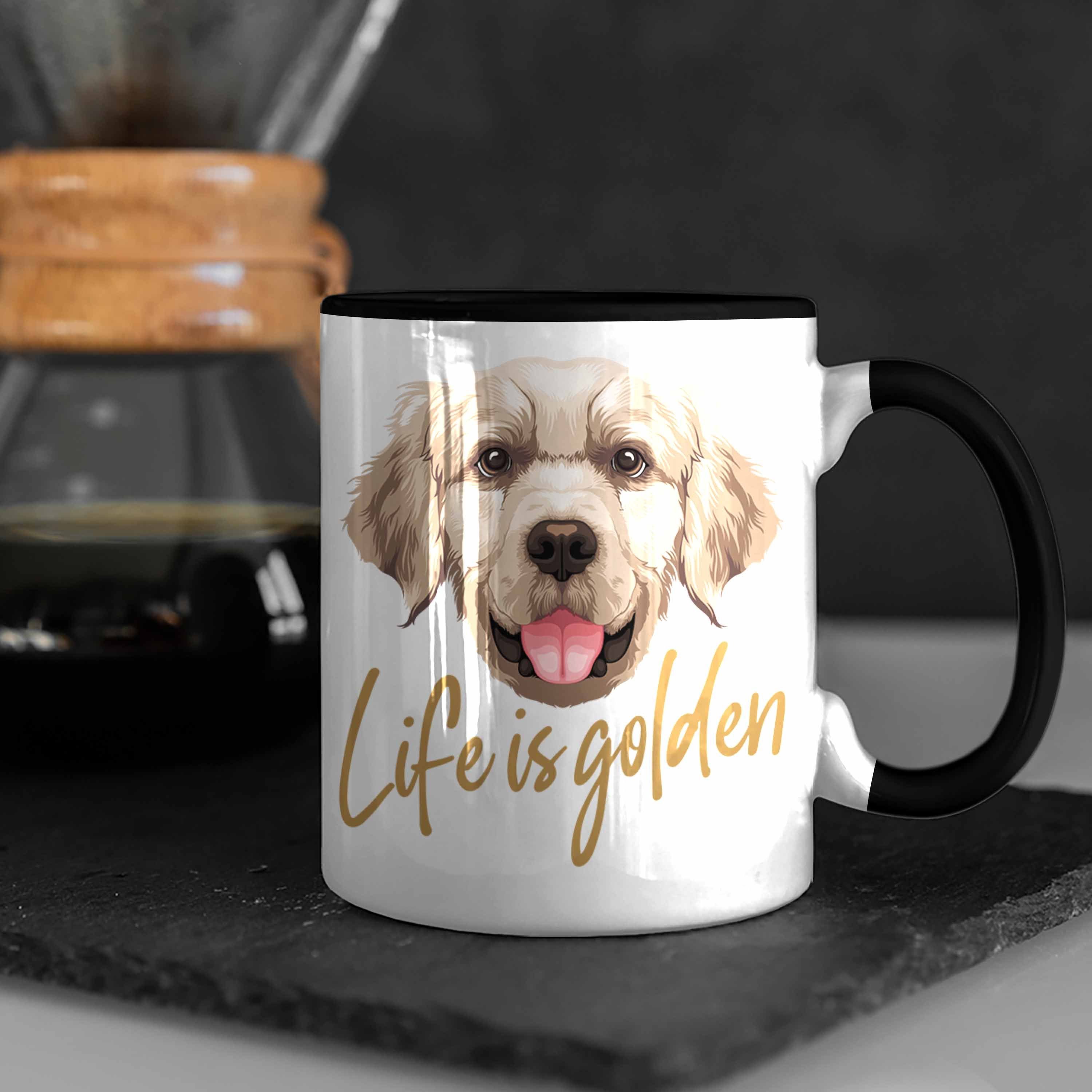 Life Hundebesitzer Besitzer Geschenk Trendation Golden Schwarz Retriever Is Golden Tasse Tasse