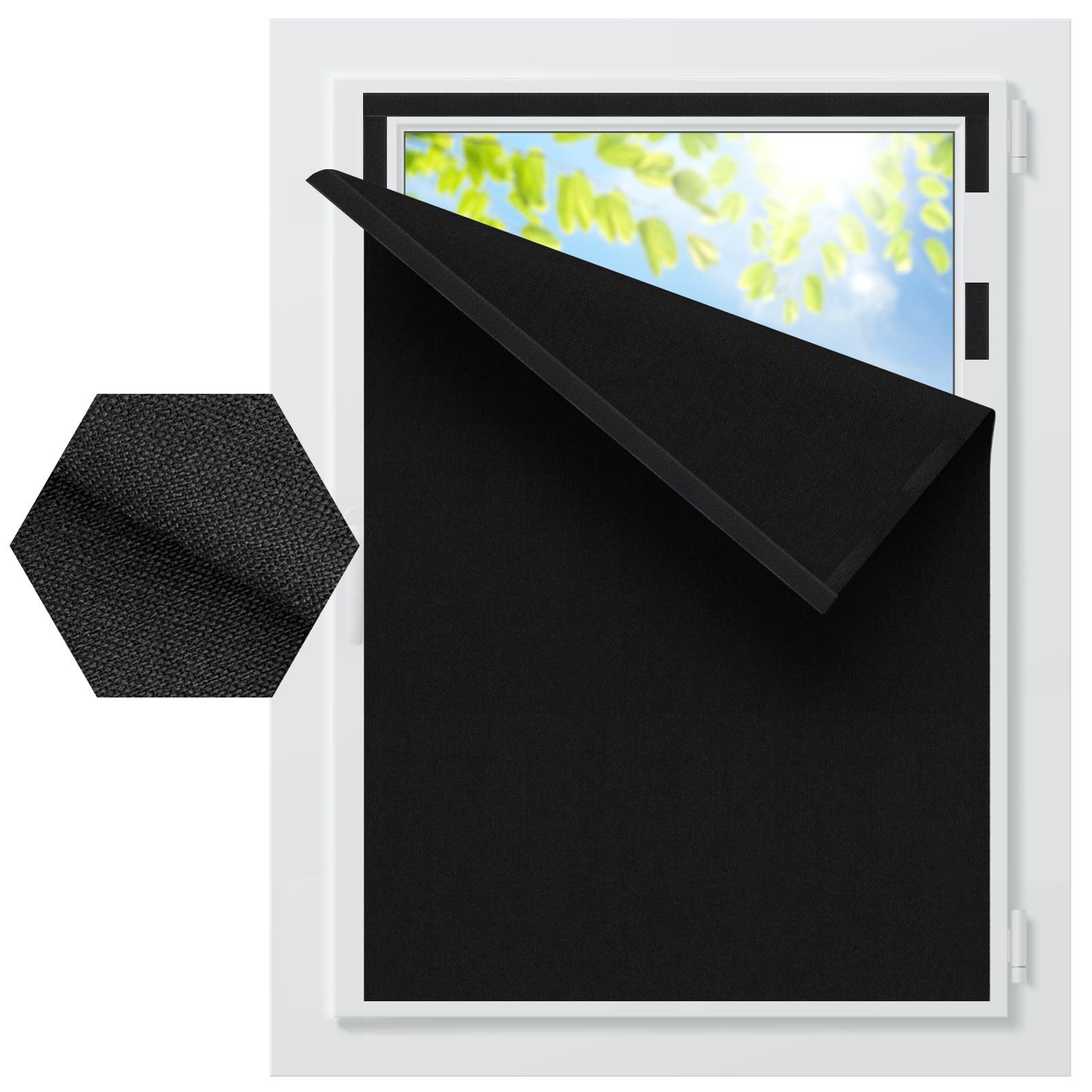 Verdunklungsrollo Fenster Verdunkelung Dachfenster Leinenoptik Material-Upgrade, Agger, für Faltenfreie Verdunklungsrollo ohne Bohren Verdunklungsstoff
