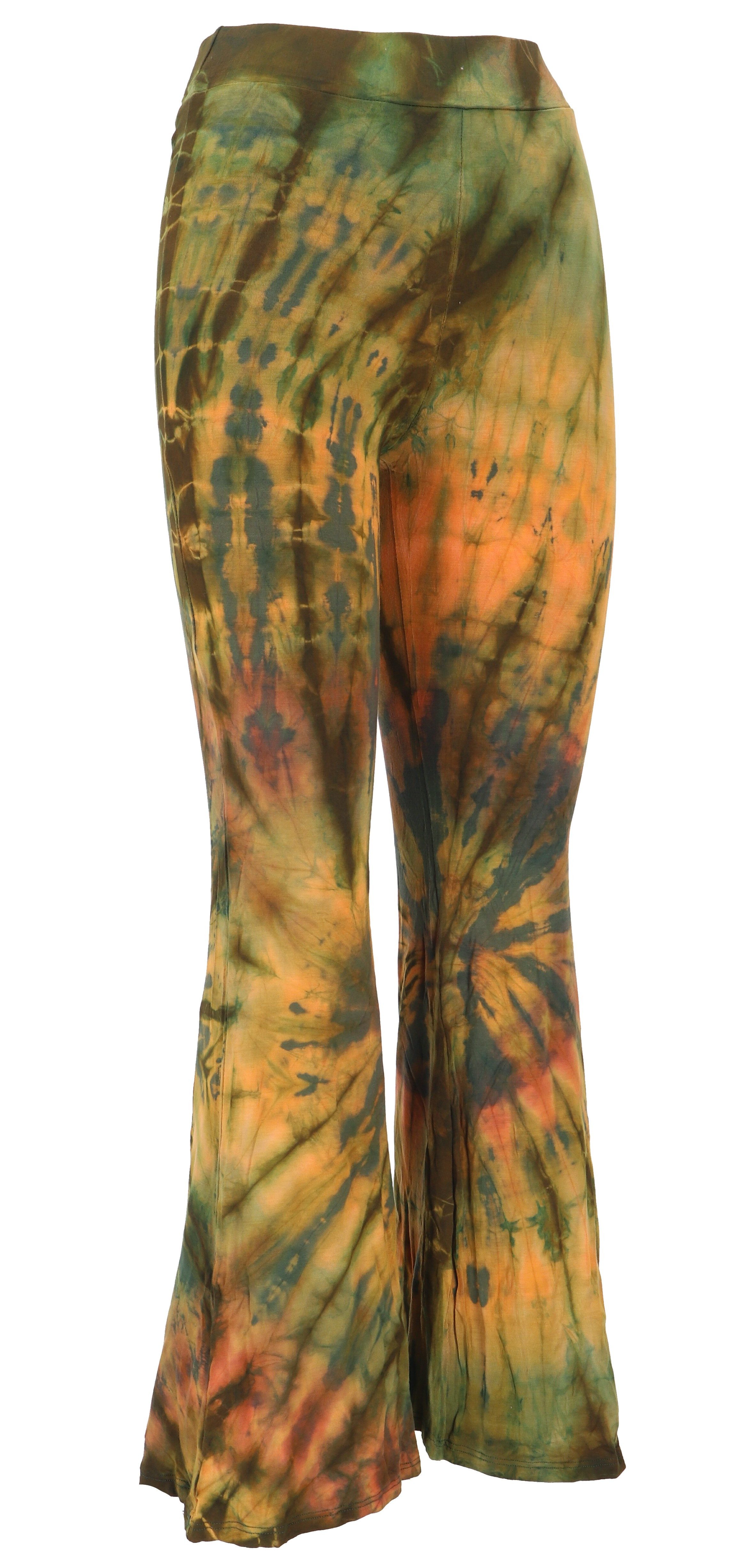 Guru-Shop Hose & Shorts Batik Leggings mit Schlag, Unikat Boho.. alternativ günstig online kaufen