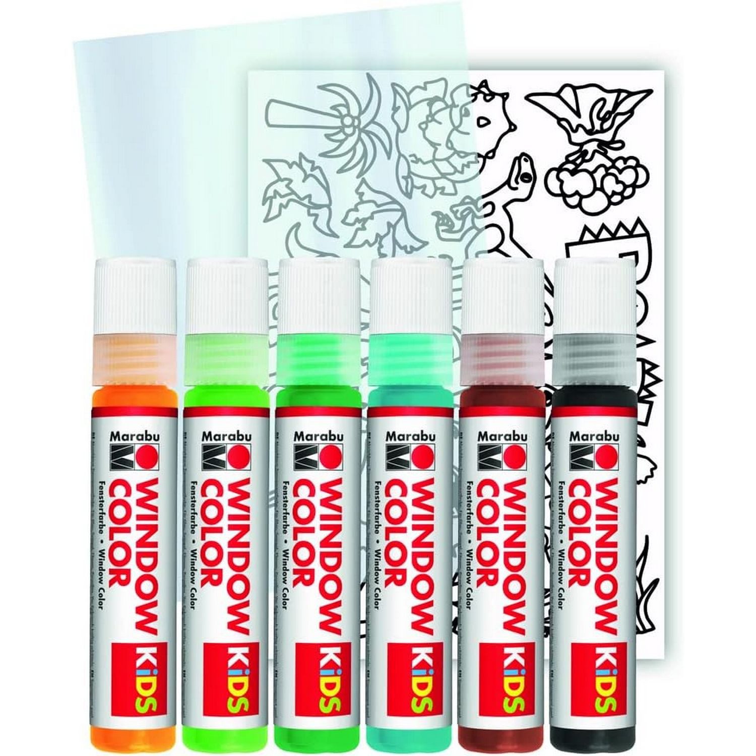 Marabu Kreativset Marabu KiDS Window Color Set Dinosaurier, 6 x 25 ml Fenst günstig online kaufen