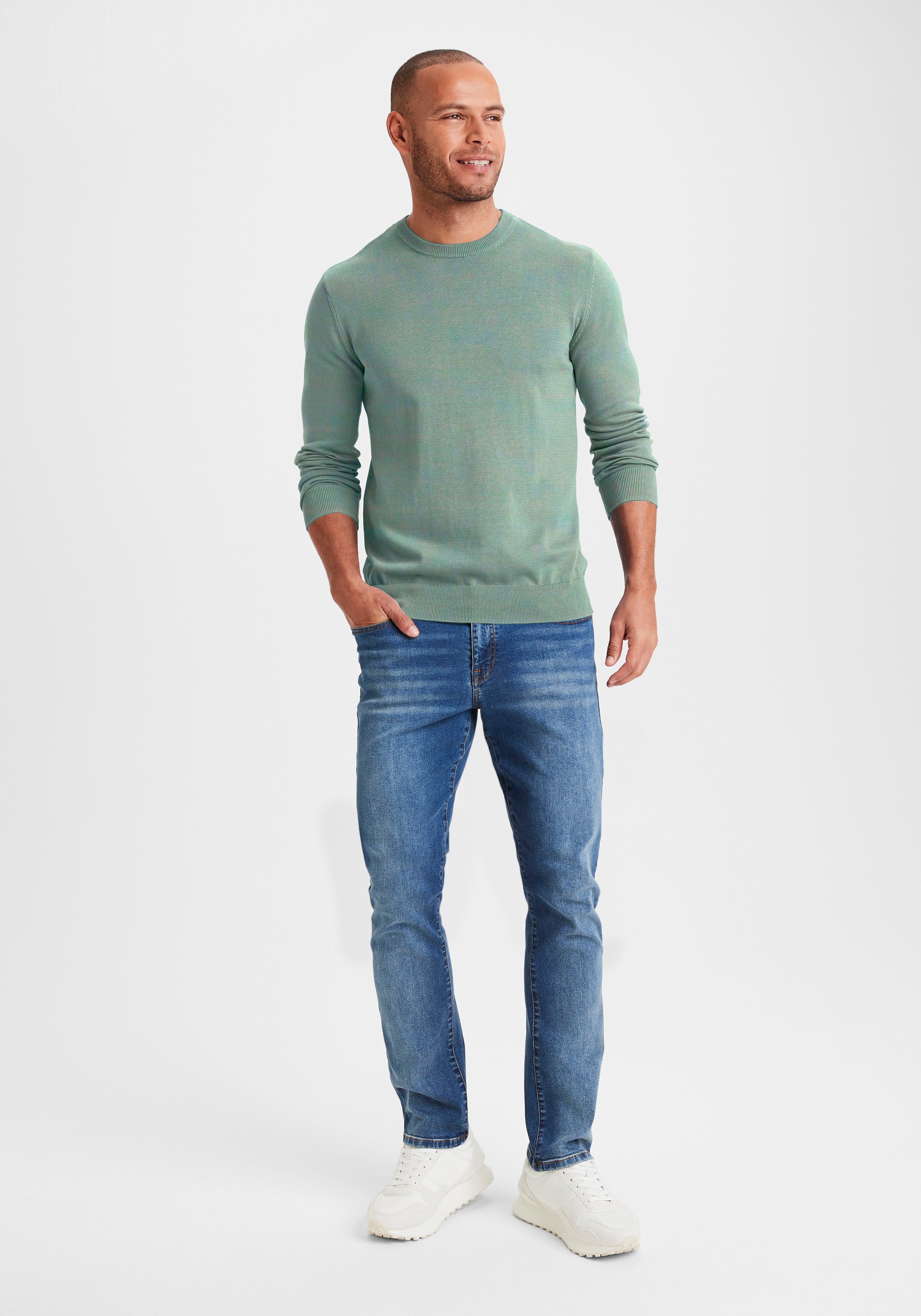 H.I.S Strickpullover Regular Fit, Langarm, Pullover aus Feinstrick, Baumwollmischung