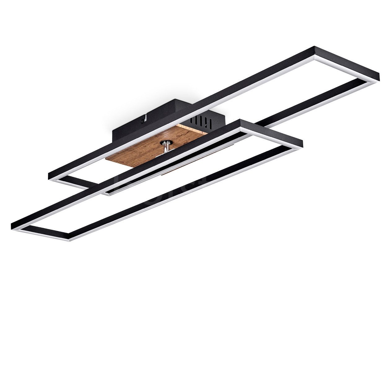 hofstein Deckenleuchte Deckenlampe aus Metall/MDF/Kunststoff in Schwarz/Hol günstig online kaufen