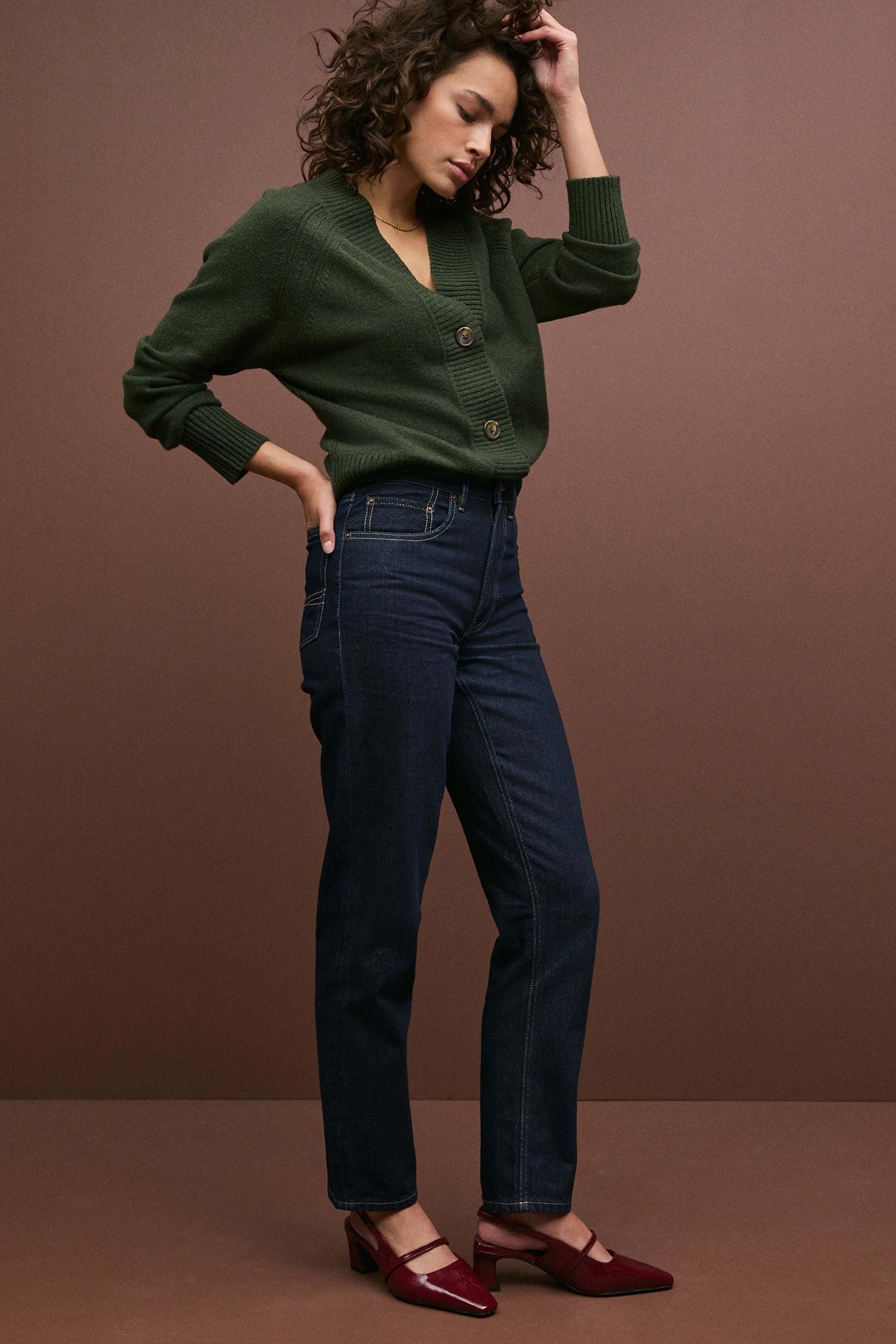 Next Straight-Jeans Column Mom-Jeans aus 100 % Baumwolle (1-tlg)
