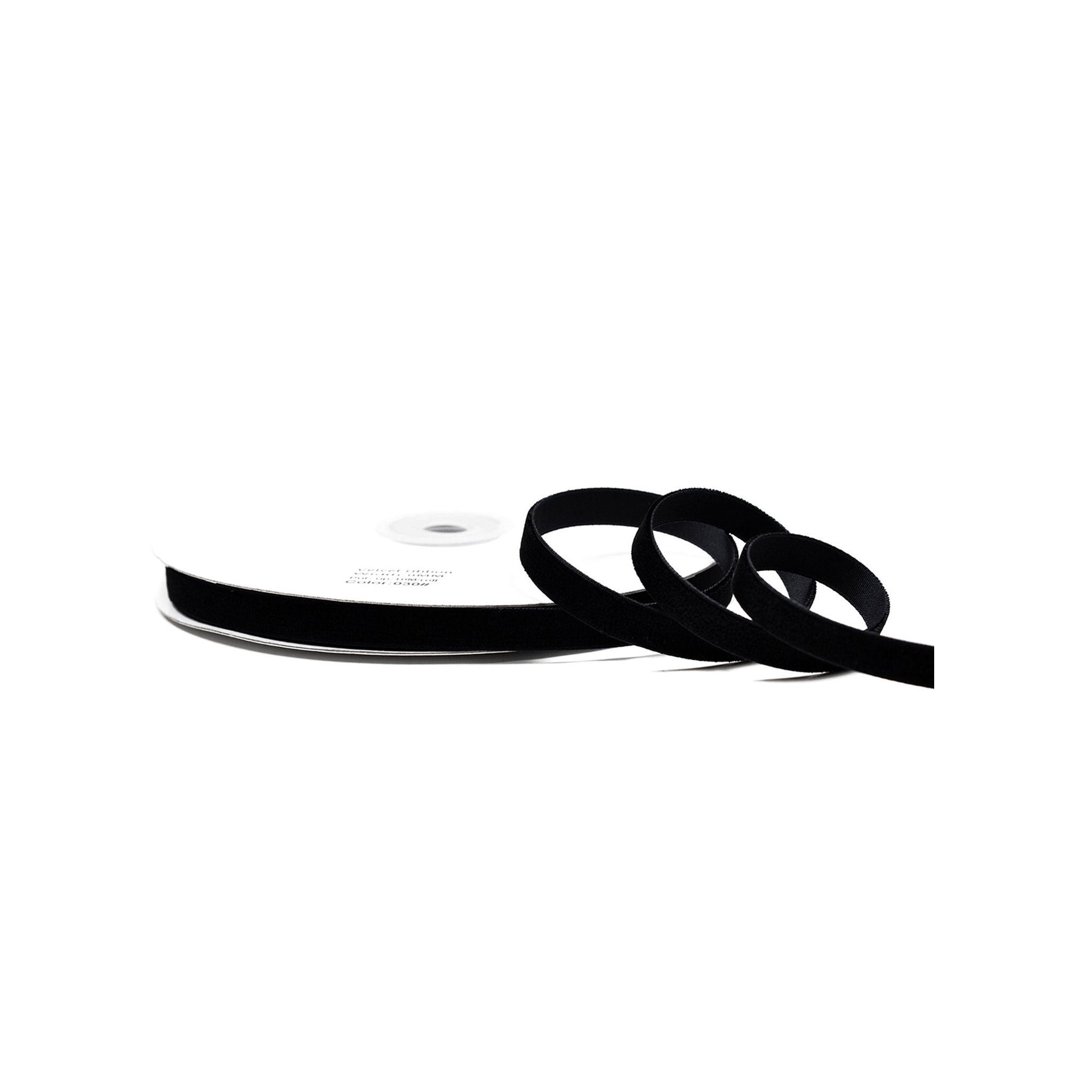 Creativery Samtband, Samtband 10mm x 10m Rolle Schwarz