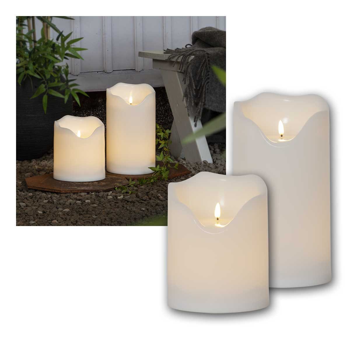 STAR TRADING LED-Kerze XXL Outdoor LED Kerze GRAND, 3D Flamme, 2er Set