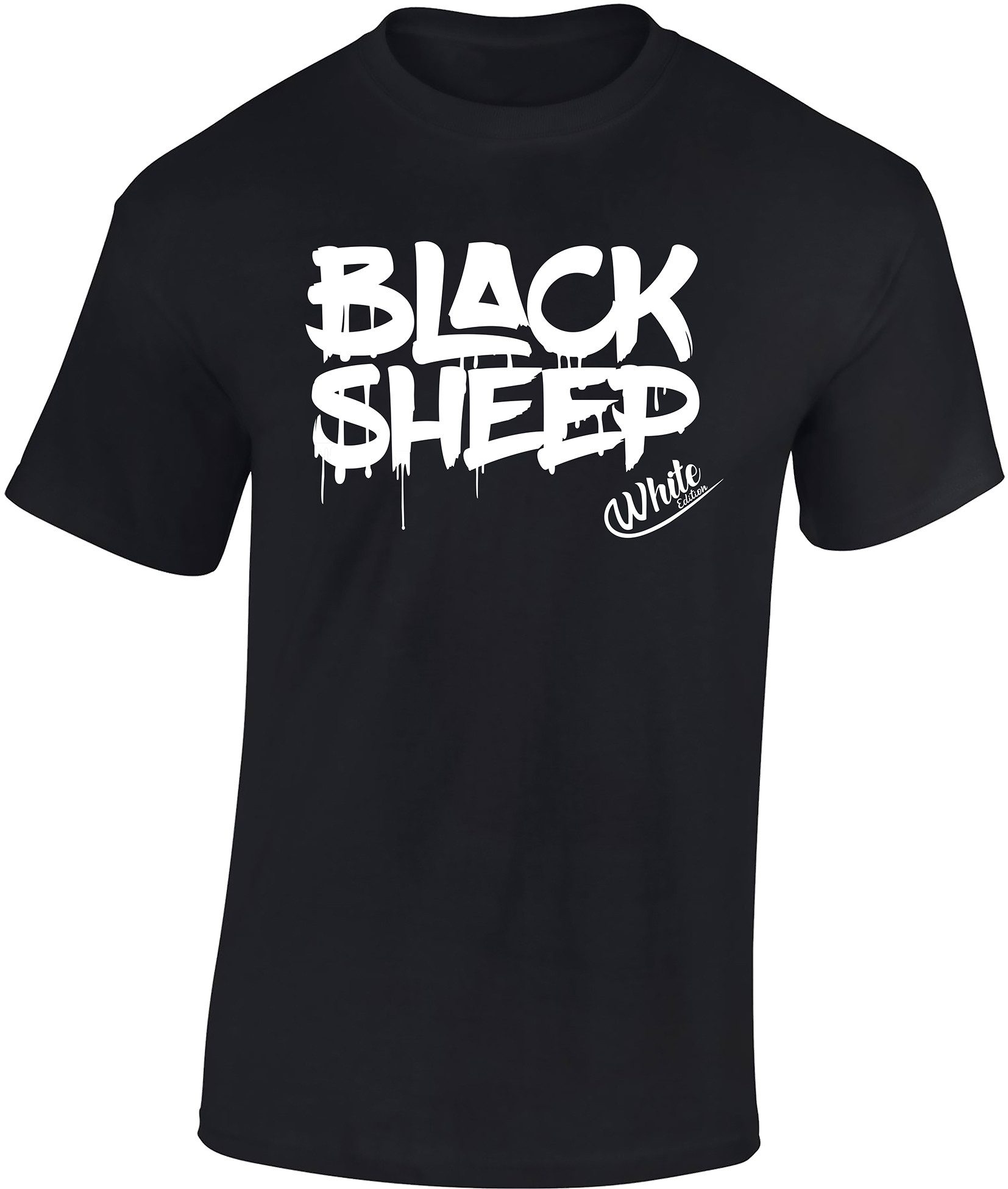 Baddery Print-Shirt "Black Sheep" - Schwarzes Schaf - Urban Streetwear Hip-Hop Rap, hochwertiger Siebdruck, auch Übergrößen, aus Baumwolle
