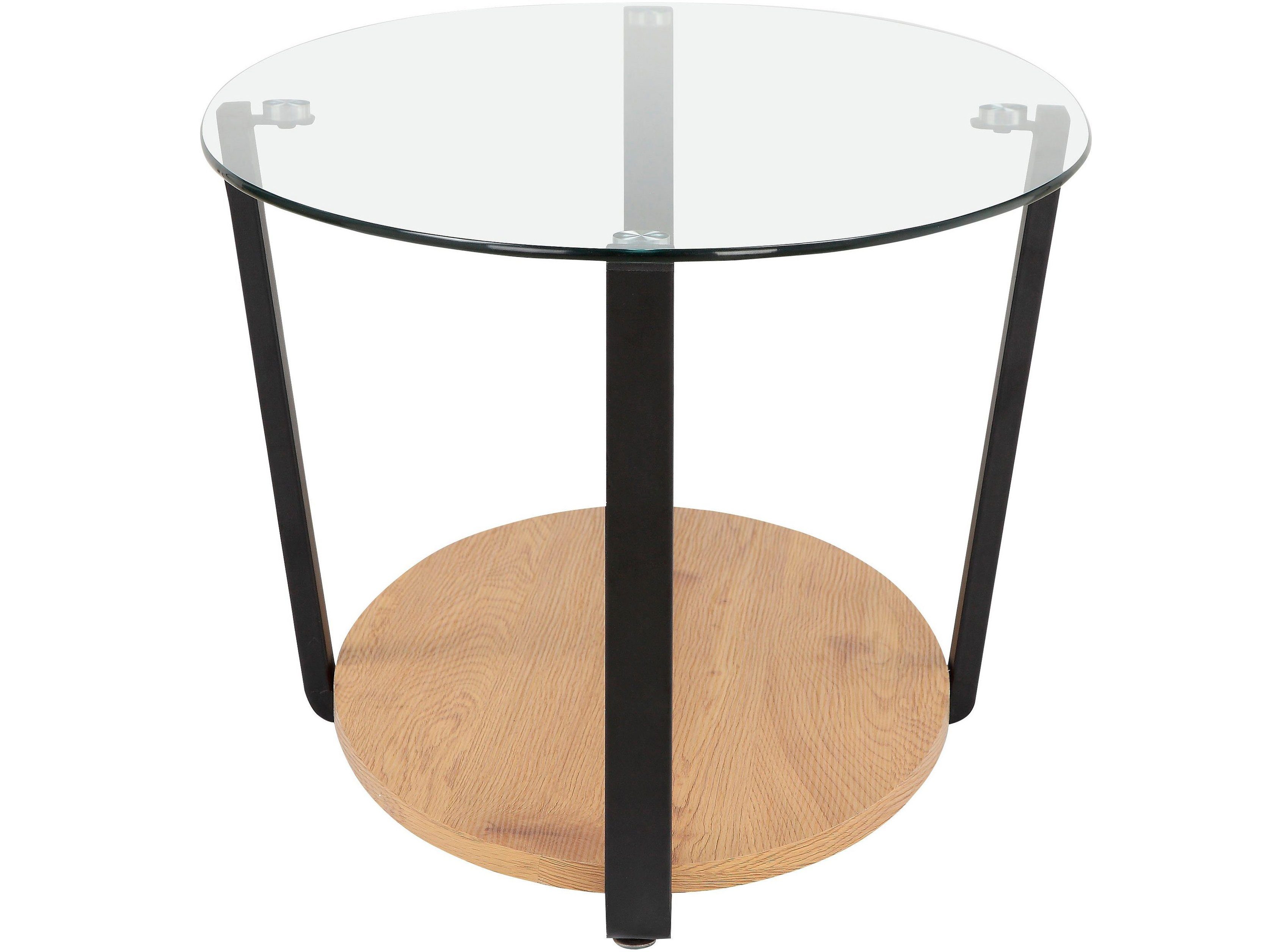 loft24 Couchtisch Blaine, Wohnzimmertisch oval mit Tischplatte aus Glas, Breite 110 cm