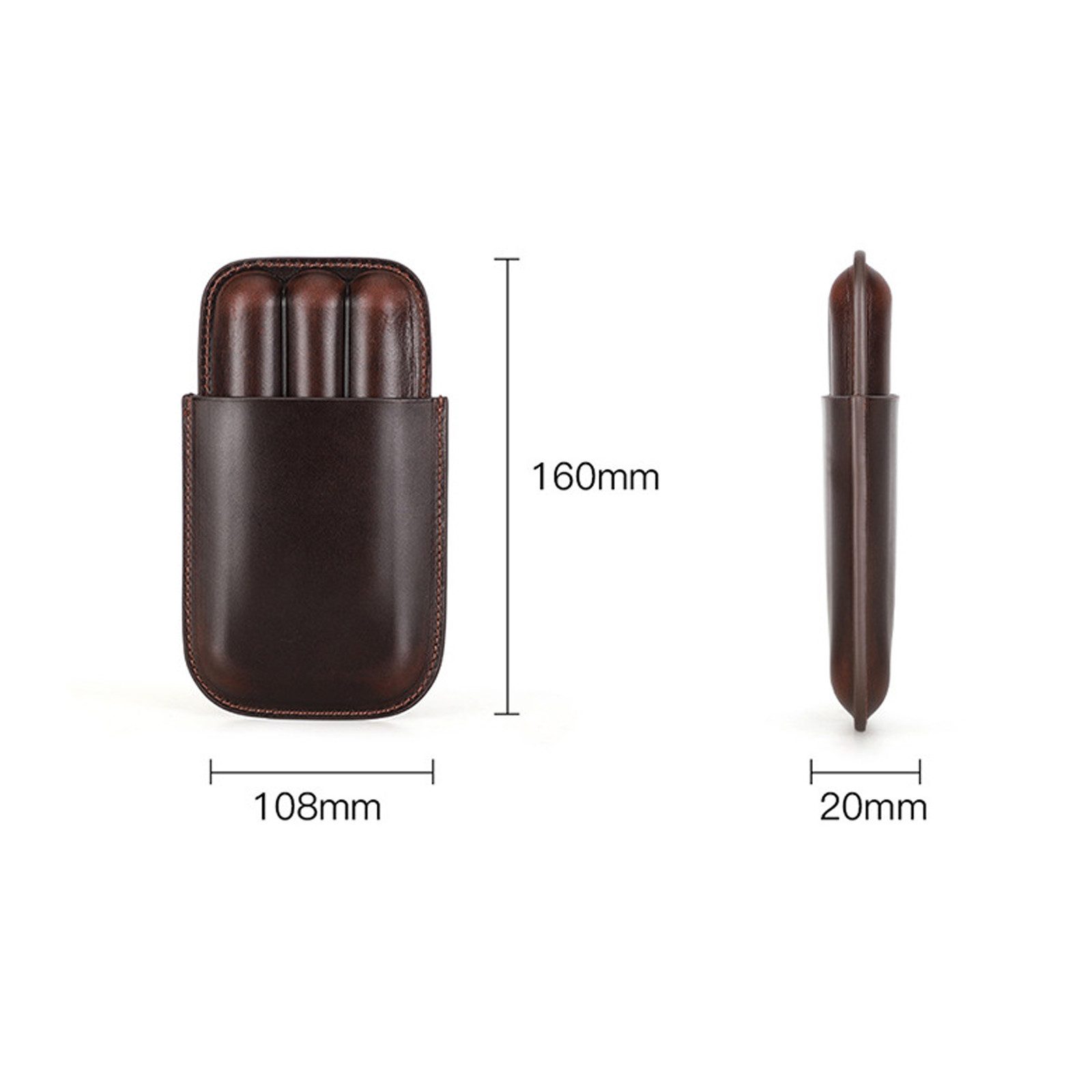 YUBRO-STUDIO Tabakbeutel Zigarrenetui 3 Echtes Leder Tragbarer Reisehumidor günstig online kaufen