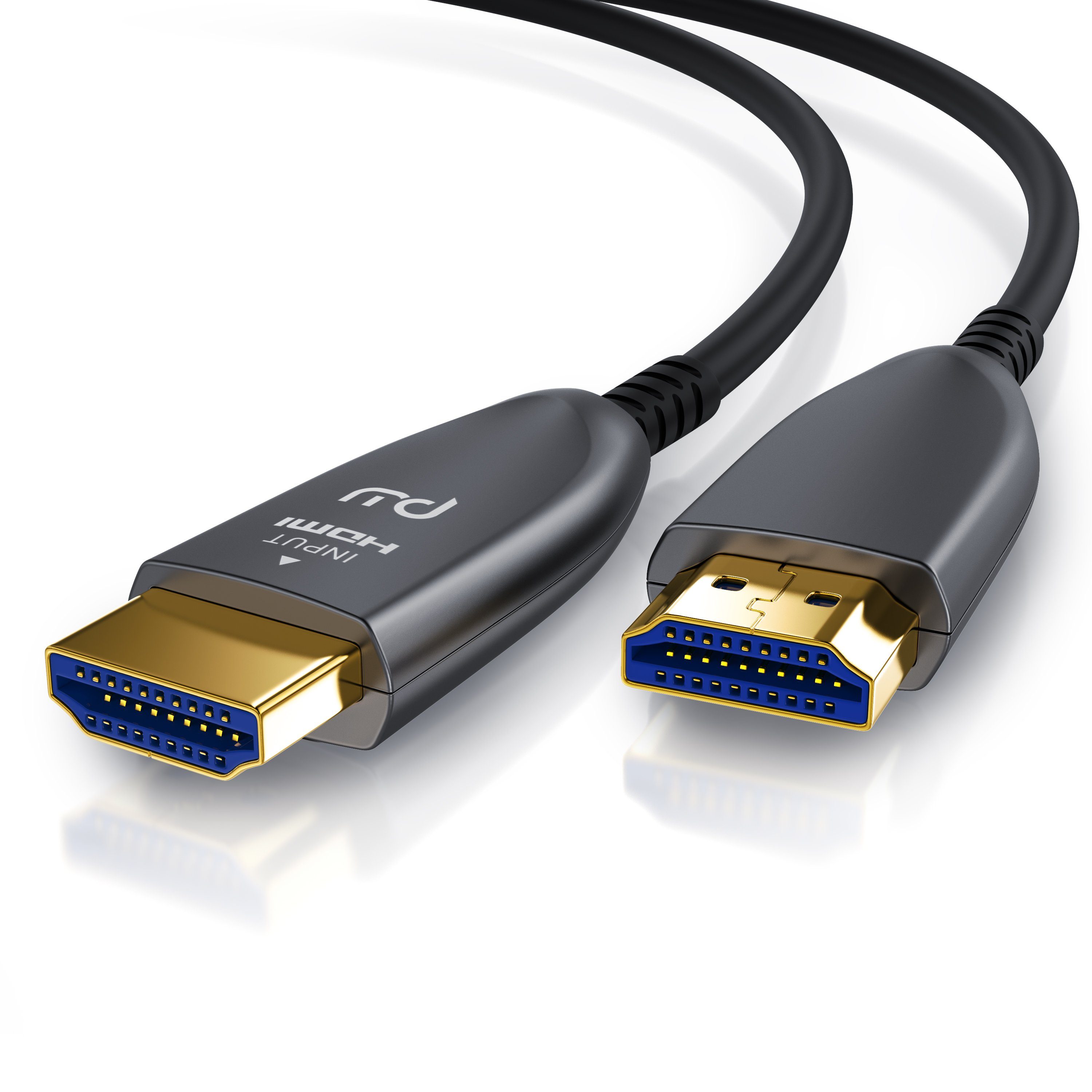Primewire Hdmi-кабель, 2.0b, HDMI Typ A (1500 cm), Ultra HD Glasfaserkabel, 3-fach geschirmt, 4K, 3D, ARC, Ethernet, 15m