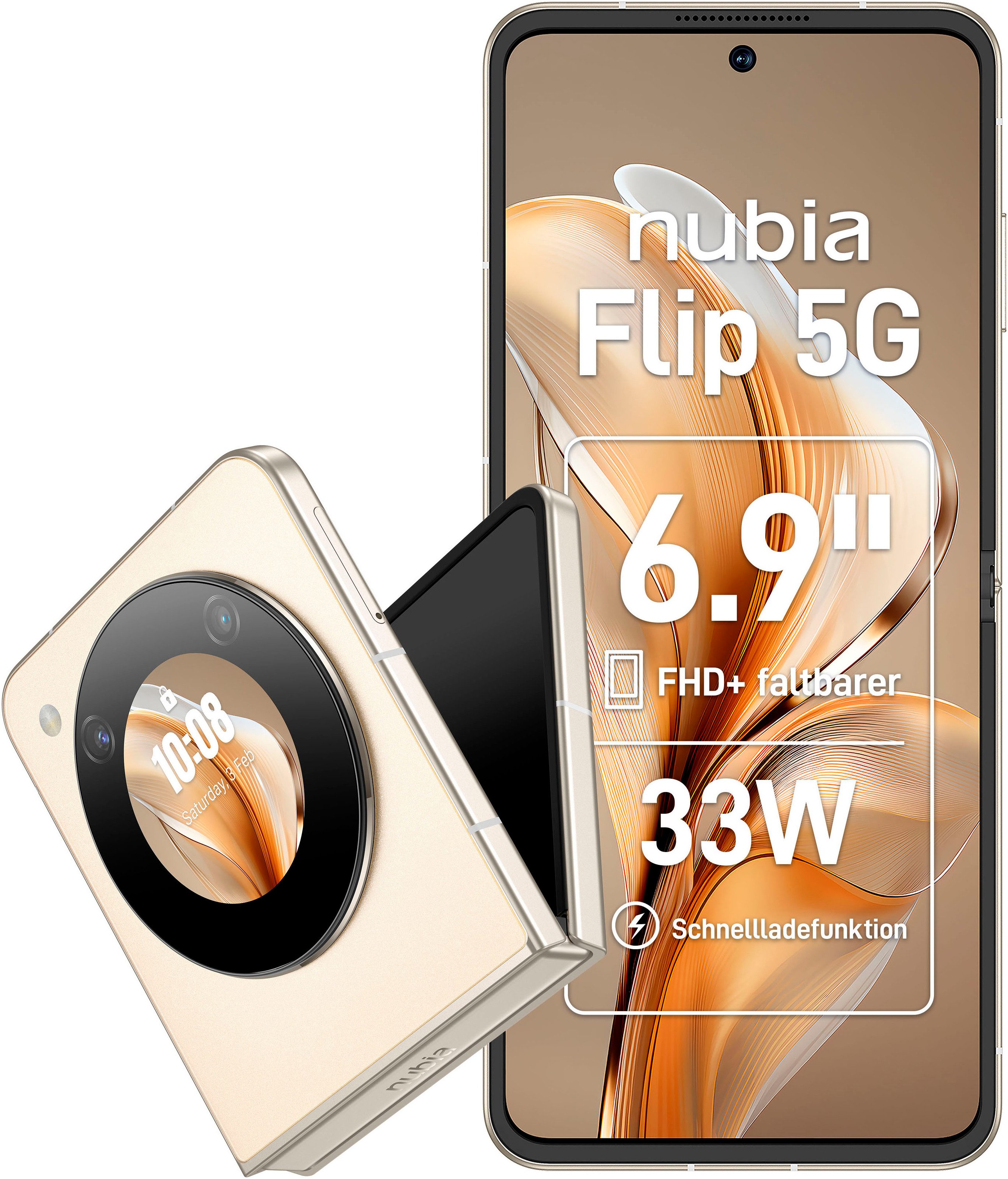 Nubia nubia Flip 5G Smartphone (17,52 cm/6,9 Zoll, 256 GB Speicherplatz, 50 MP Kamera)