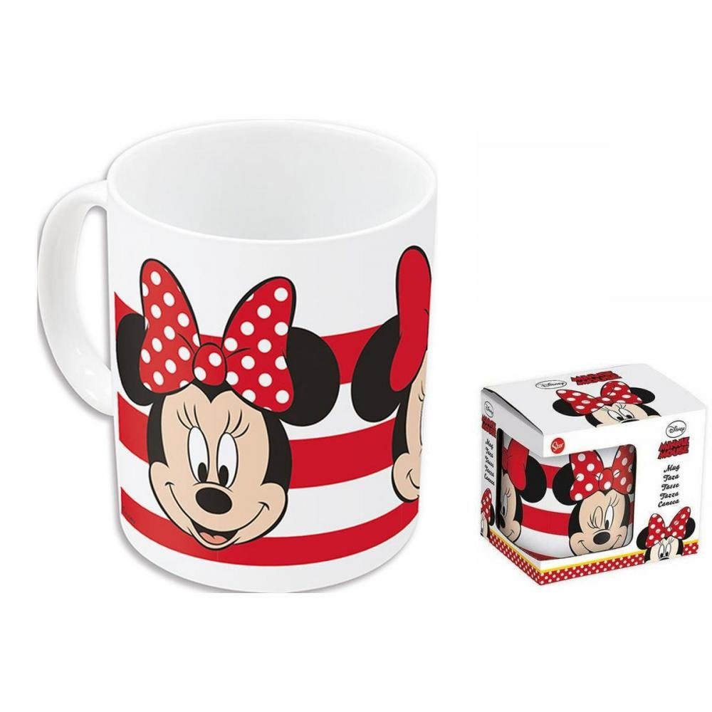 Disney Minnie Mouse Becher Henkelbecher Minnie Mouse Lucky aus Keramik Für Kinder 350 ml, Keramik