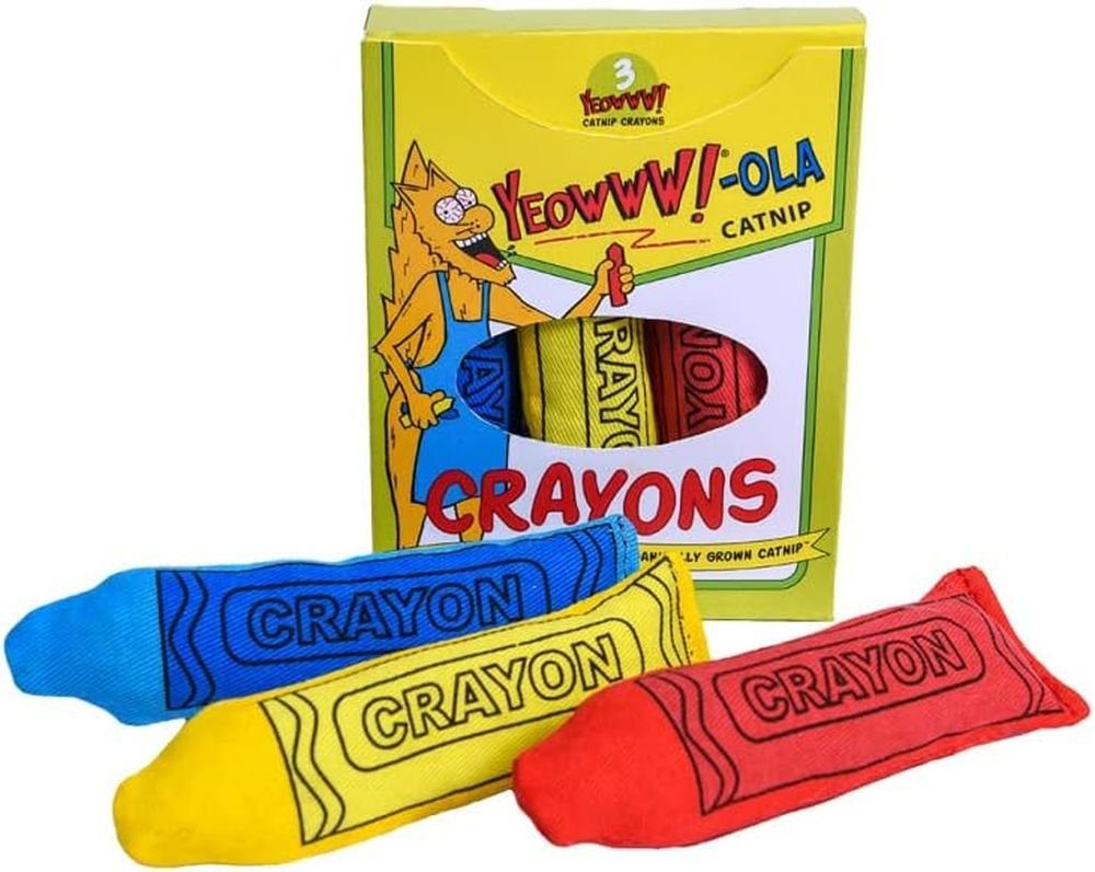 Tierkuscheltier Yeoww-Ola Crayons (3 Stück) Katzenspielzeug mit Katzenminze
