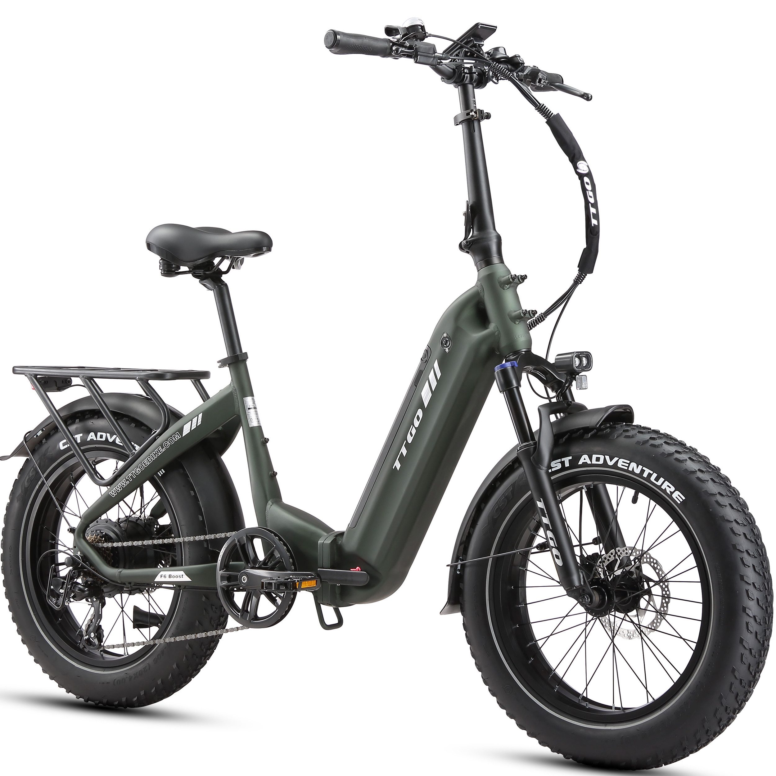 TTGO E-Bike Klapprad 20 Zoll, 70Nm, 140km, Drehmomentsensor, Lockout-Federgabel, Faltrad, 7 Gang SHIMANO, Kettenschaltung, Heckmotor, 864 Wh, 4,0'' Fatbike-Reifen, max. 150kg, Elektrofahrrad, hydr. Bremsen