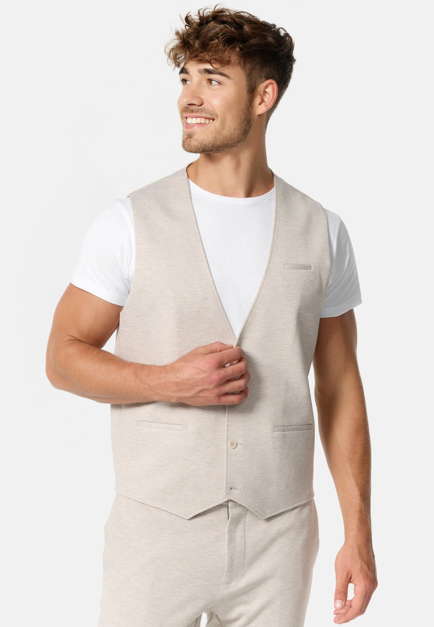 Jeff Anzugweste Herren JFEzra Anzug Weste Herrenweste stilvolle Anzugweste mit gemustertem Innenfutter