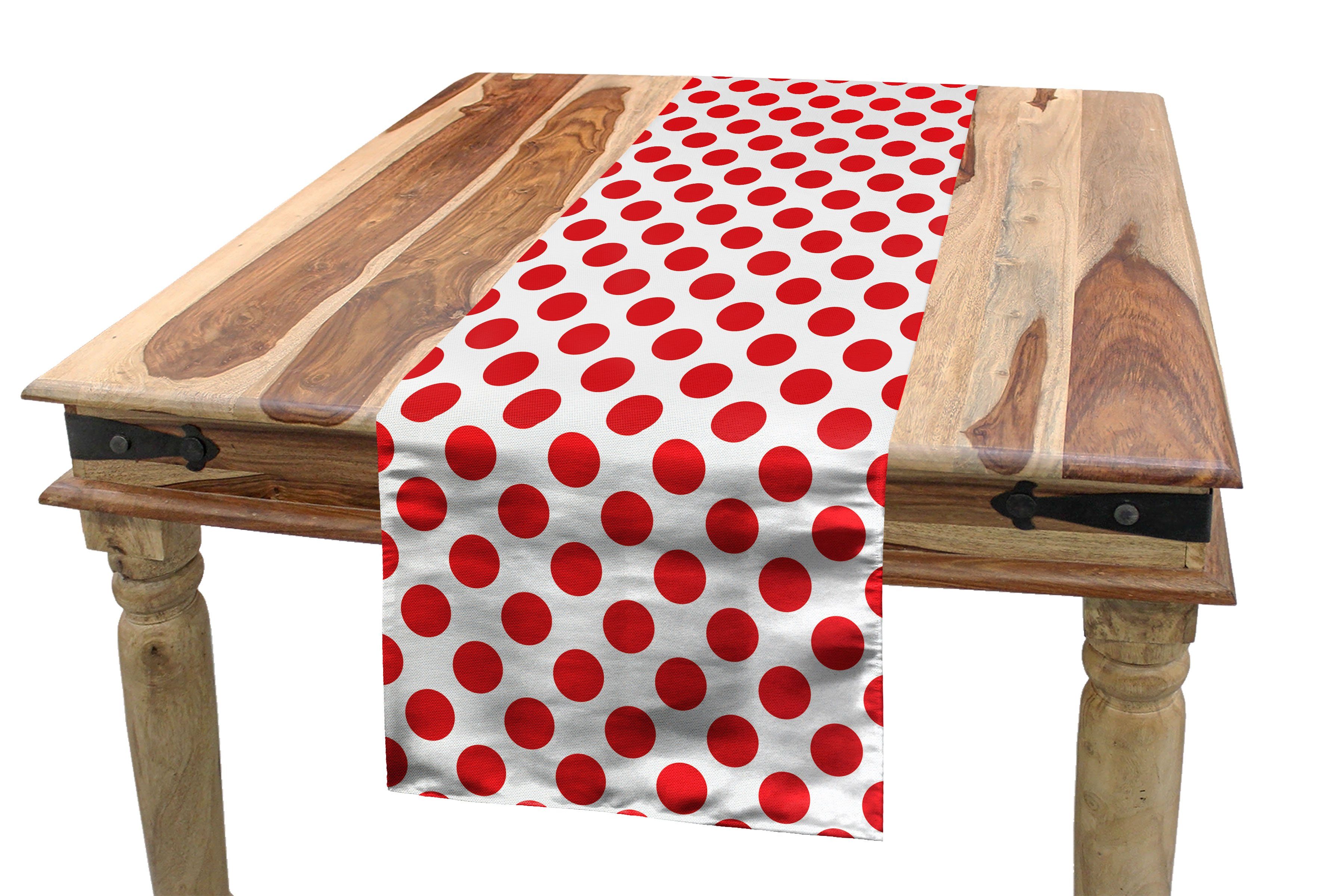 Abakuhaus Tischläufer Esszimmer Küche Rechteckiger Dekorativer Tischläufer, Jahrgang Pop-Art Retro Dots