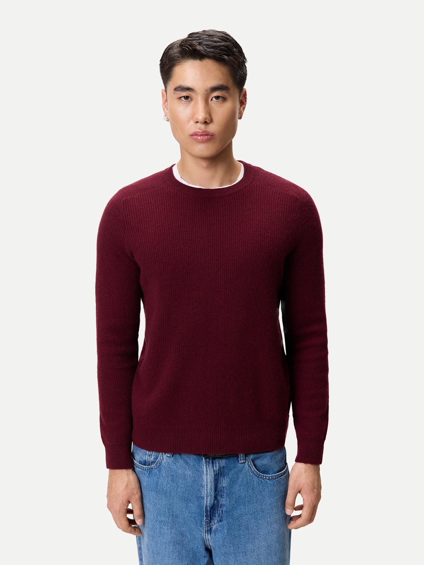GOBI Cashmere Rundhalspullover Herren Kaschmir-Pullover mit Rippenstrick günstig online kaufen
