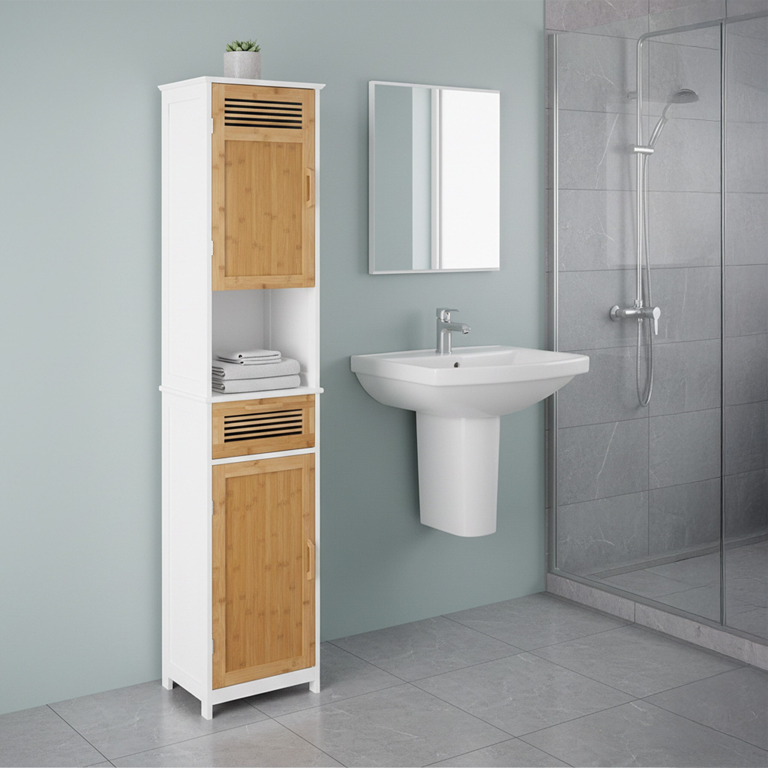 relaxdays Badregal Badschrank hoch