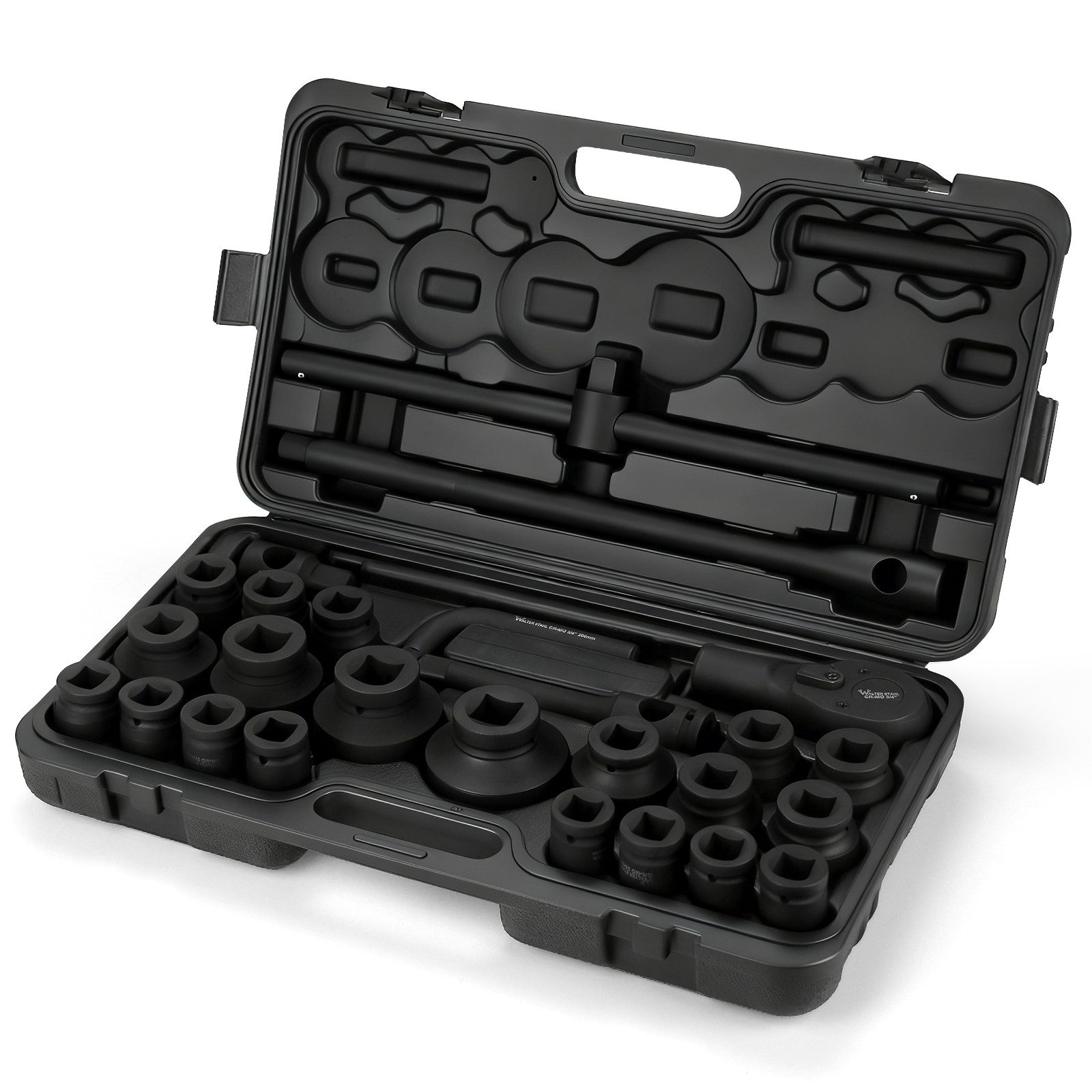 Walter Stahl Germany control Steckschlüssel 26-tlg Schlagschrauber Nuss Set, 3/4-Zoll (Sechs-Punkte-Design, 26-teilig), 3/4-Zoll Schlagschrauber