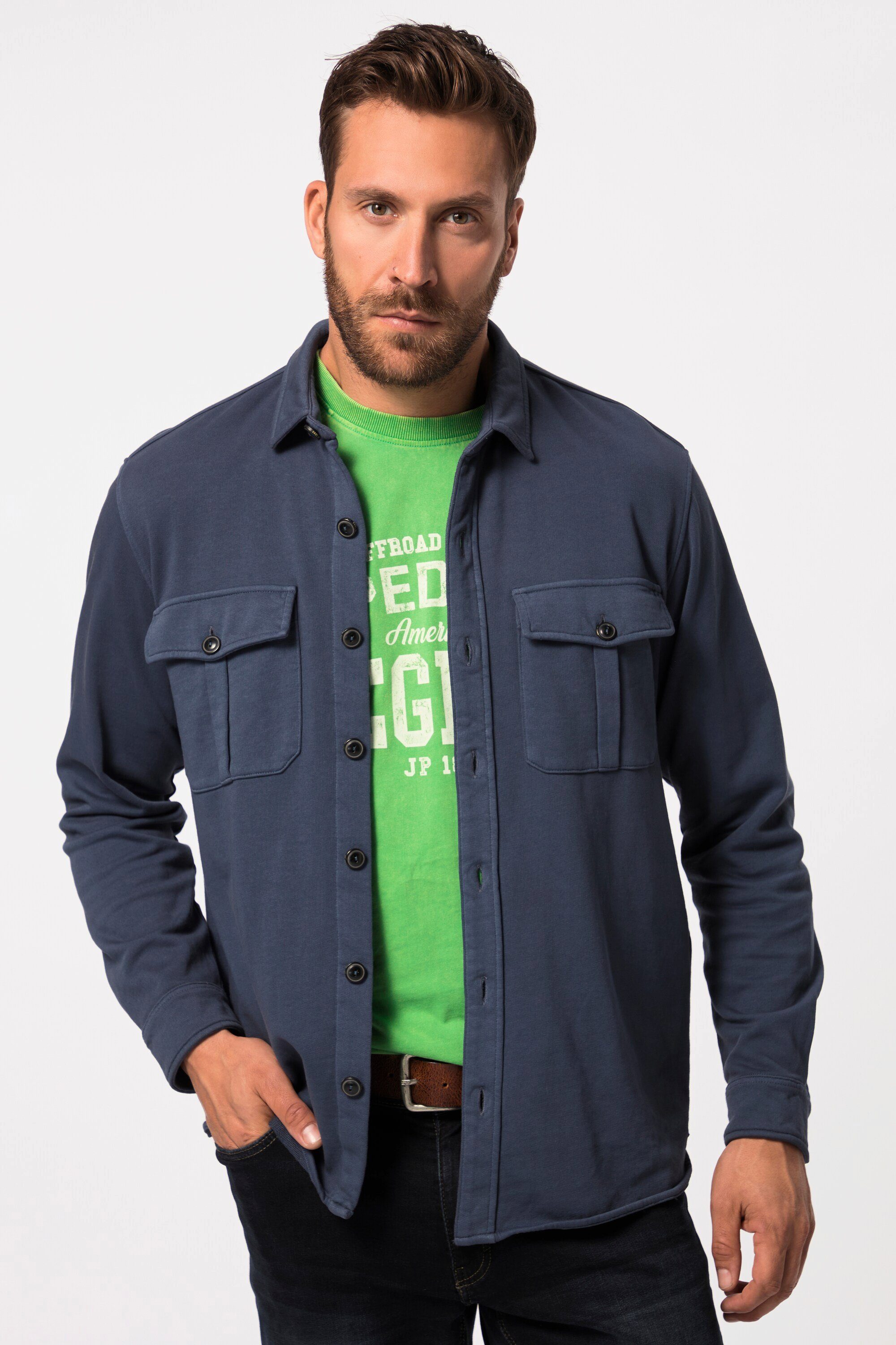 JP1880 Businesshemd Hemd Overshirt Sweat Vintage-Look günstig online kaufen