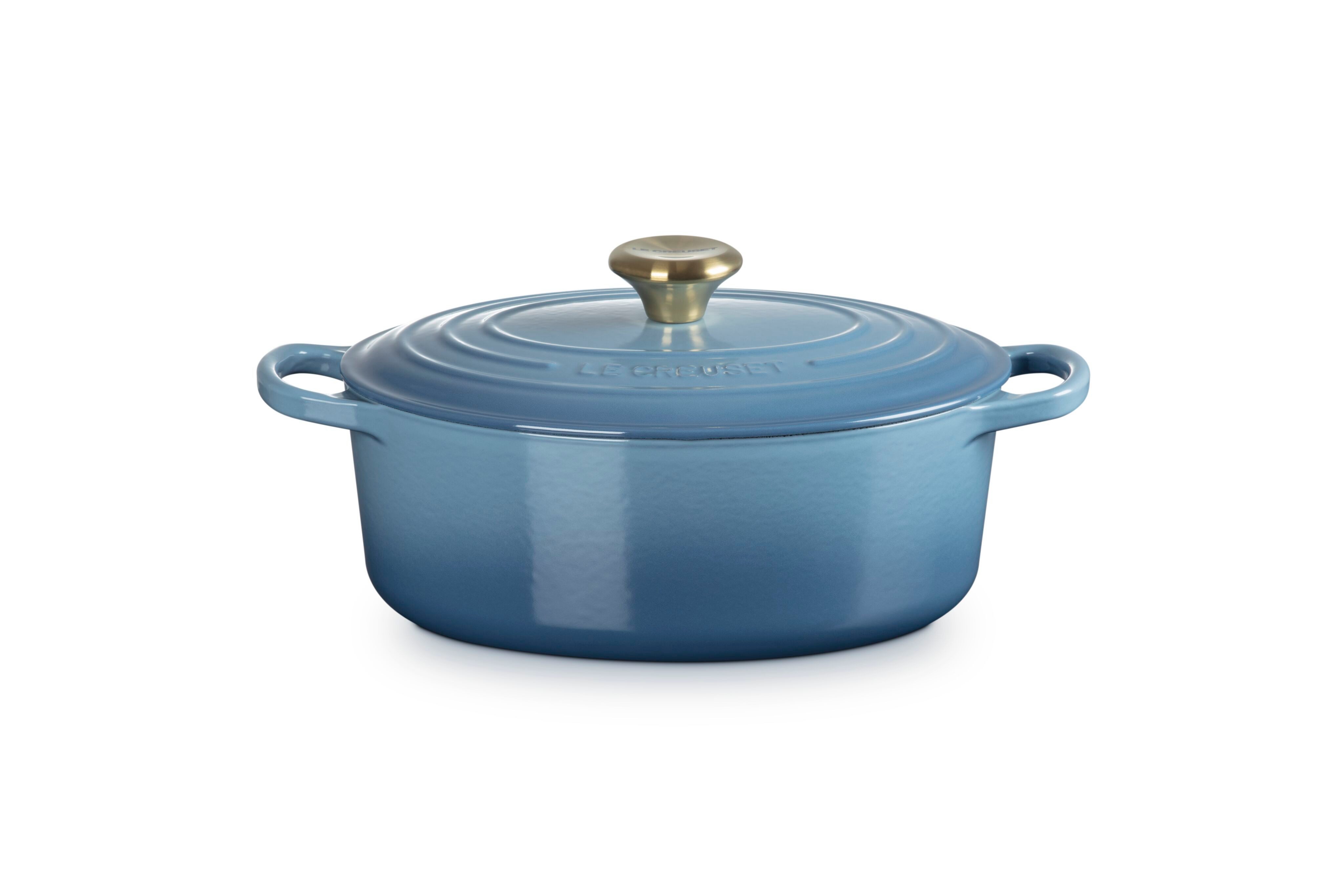 LE CREUSET Bräter Gusseisen-Bräter mit Deckel, Oval, Gusseisen, Oval, 4,43 kg, Chambray, 21178274344441