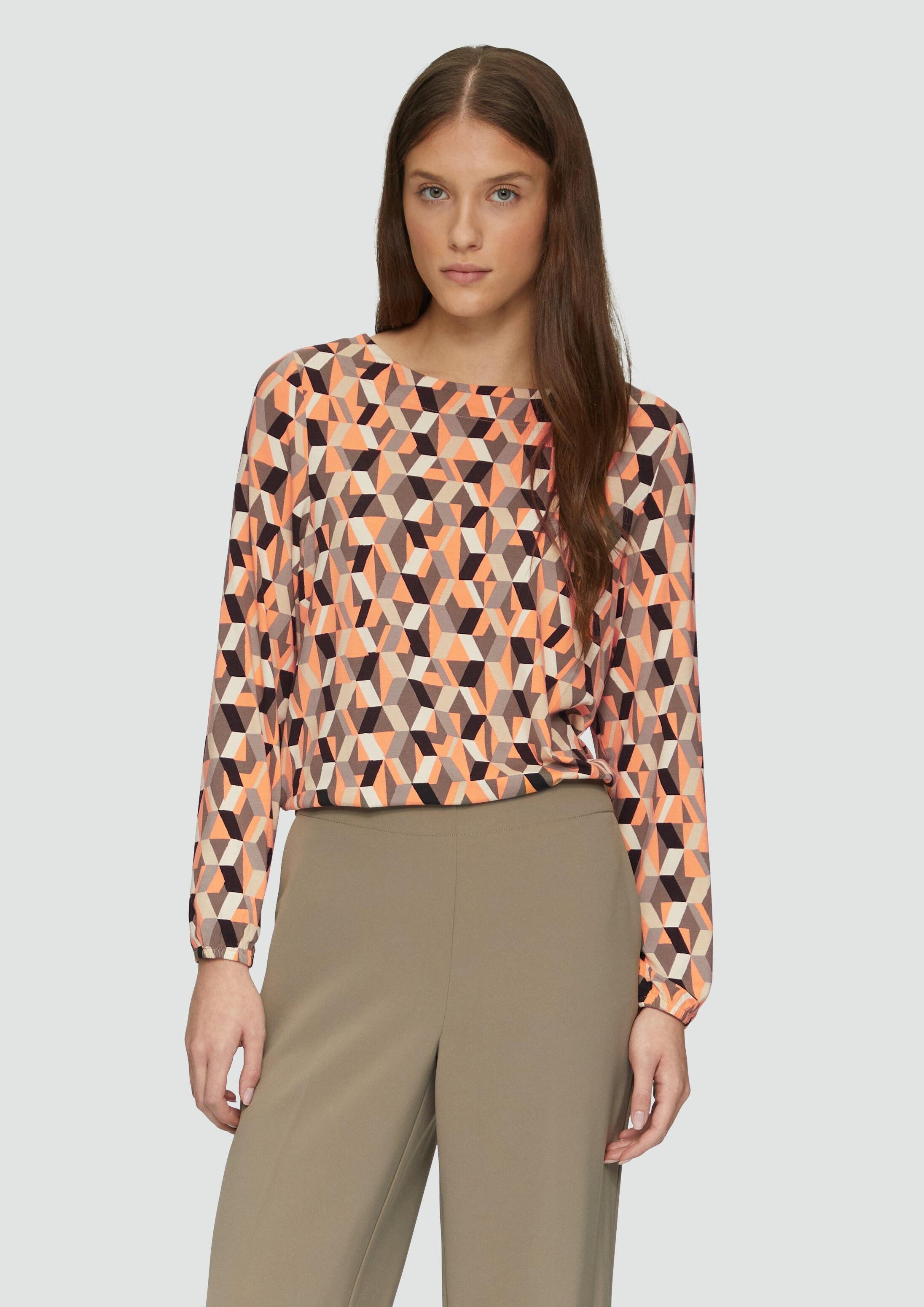 s.Oliver Langarmshirt T-Shirt O-Shape-Shirt aus Viskosemix