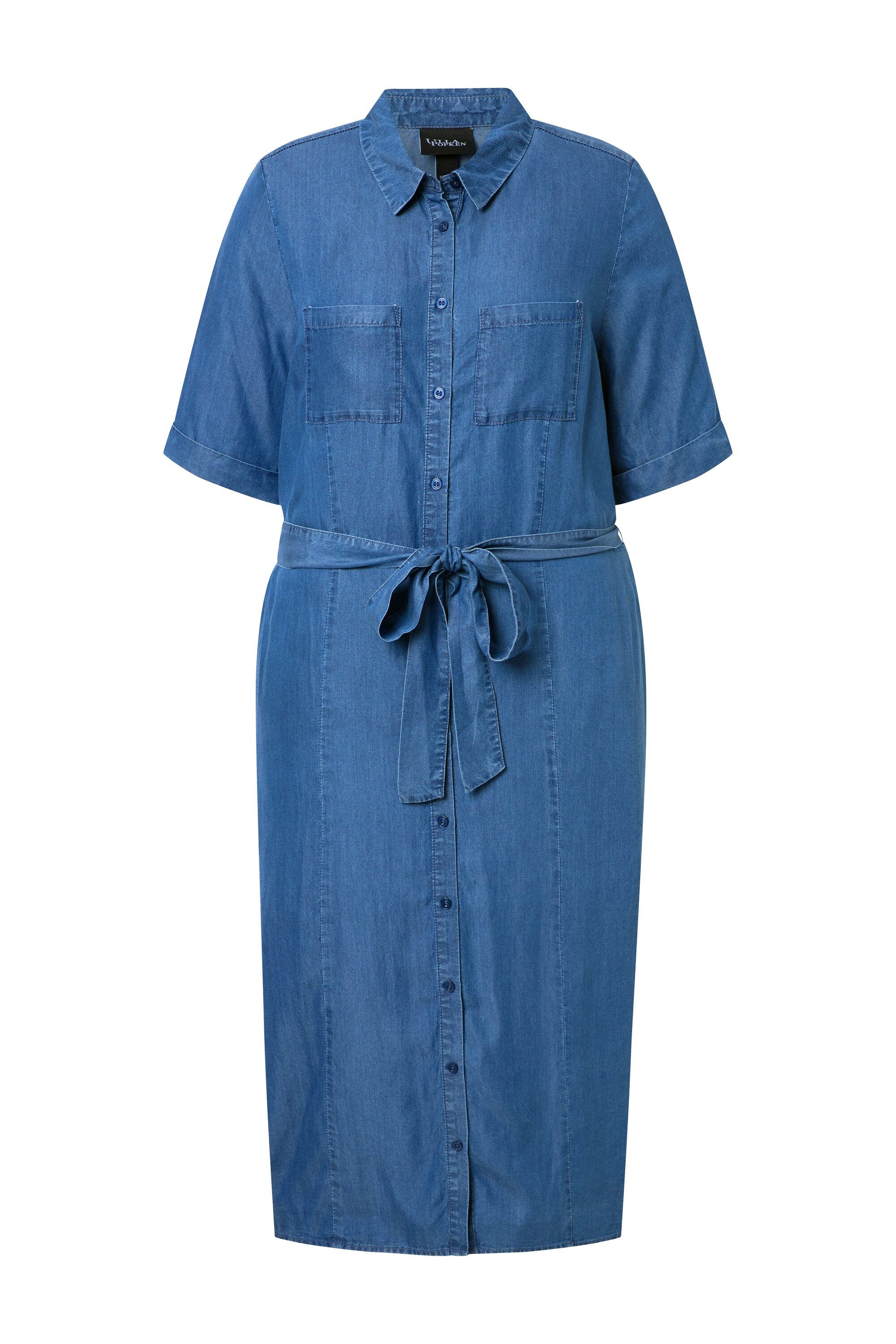 Hemdblusenkleid Hemdblusenkleid A-Linie Hemdkragen Halbarm