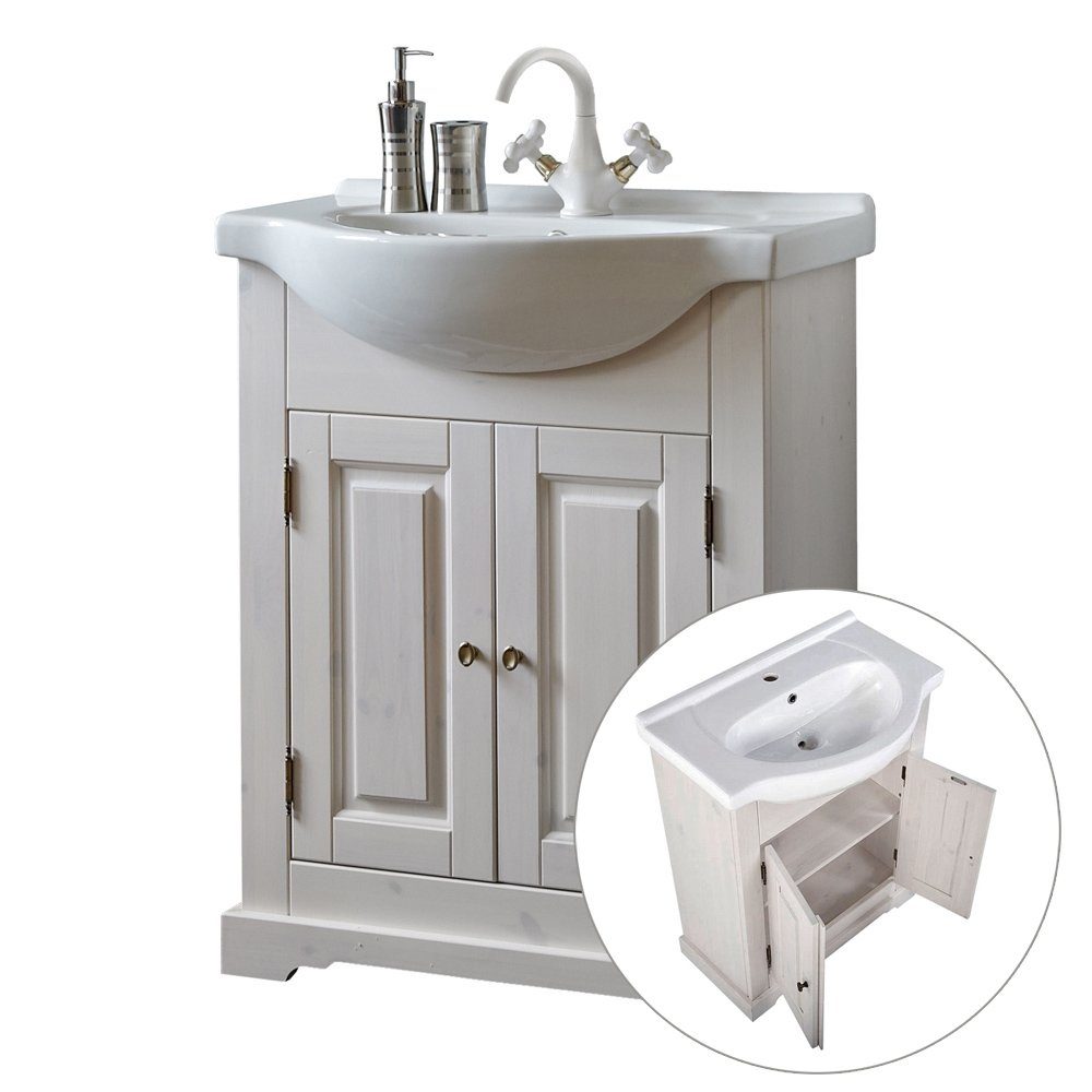 Lomadox Waschtisch LIRIA-56, weiß 65x85x43cm günstig online kaufen