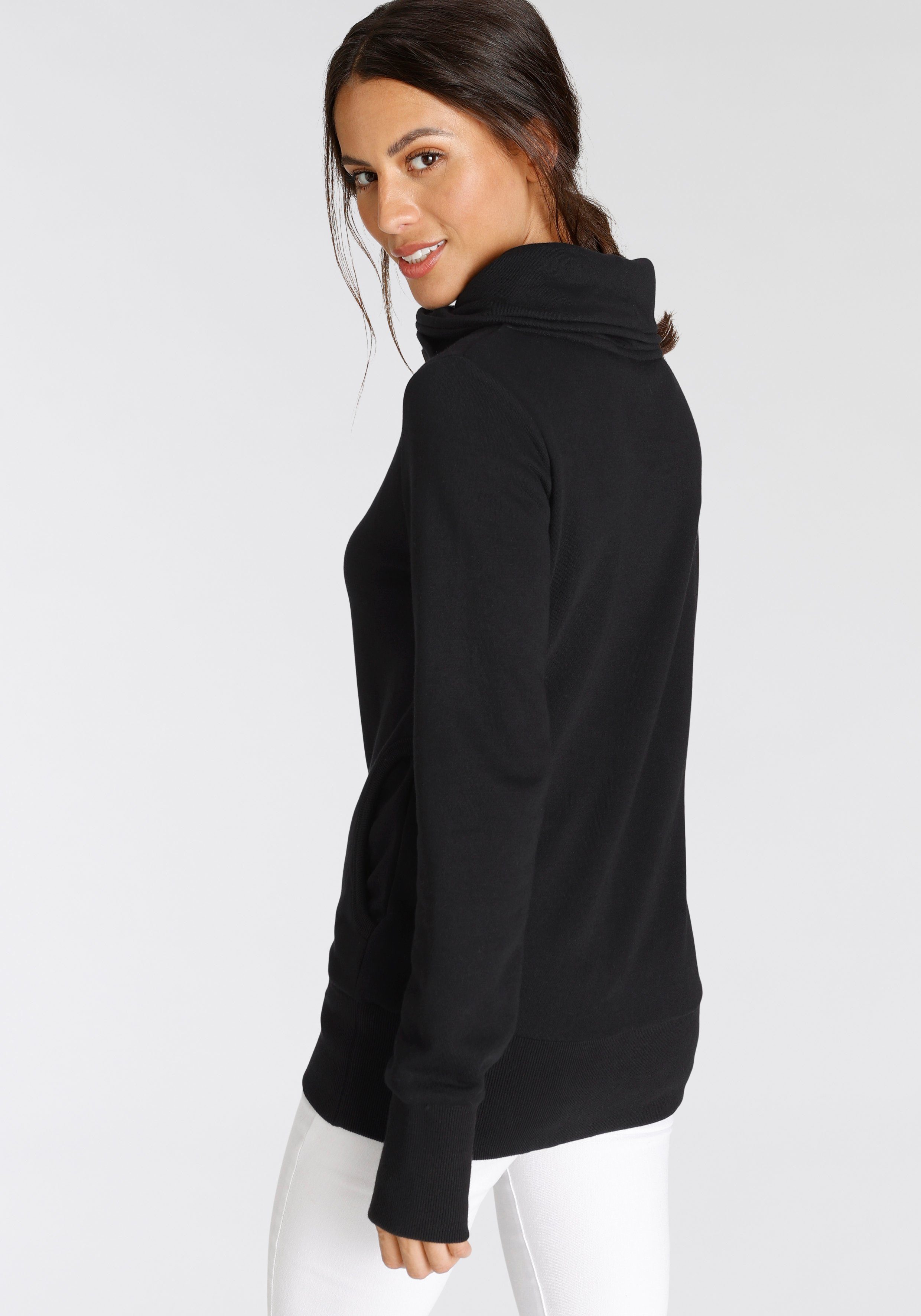 Ragwear Longsweatshirt ANGELLIKA O Baumwollmischung, Zierknöpfe
