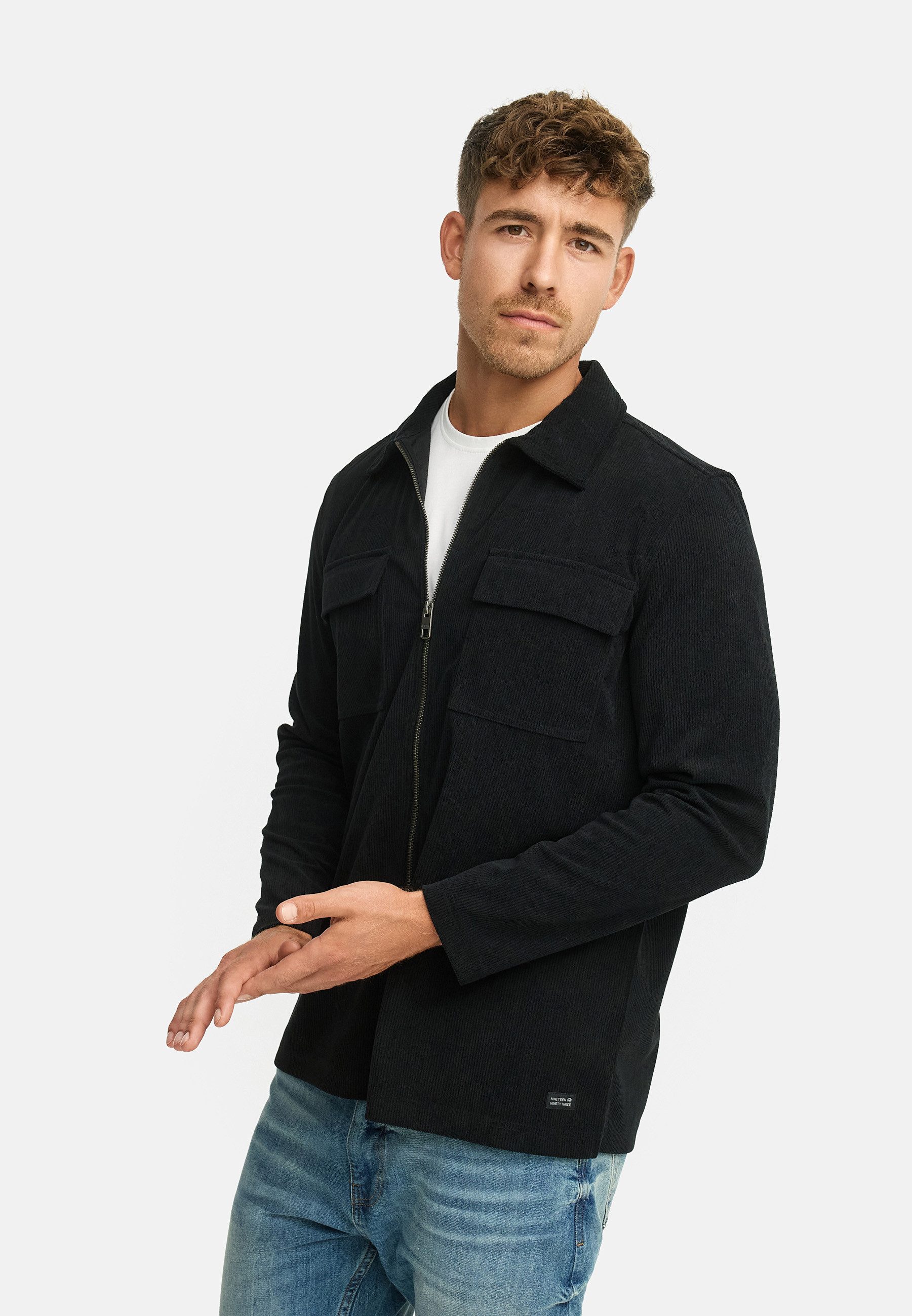 Indicode Langarmhemd Herren INNemoto Zip Herrenhemd Langarm Leichtes Zip-He günstig online kaufen