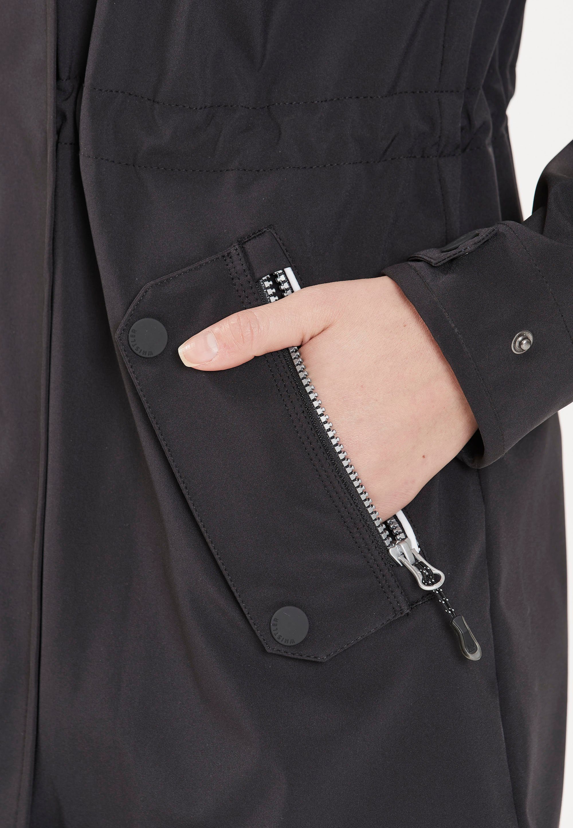 WHISTLER Softshelljacke schwarz Langschnitt ISOBEL mit komfortablem
