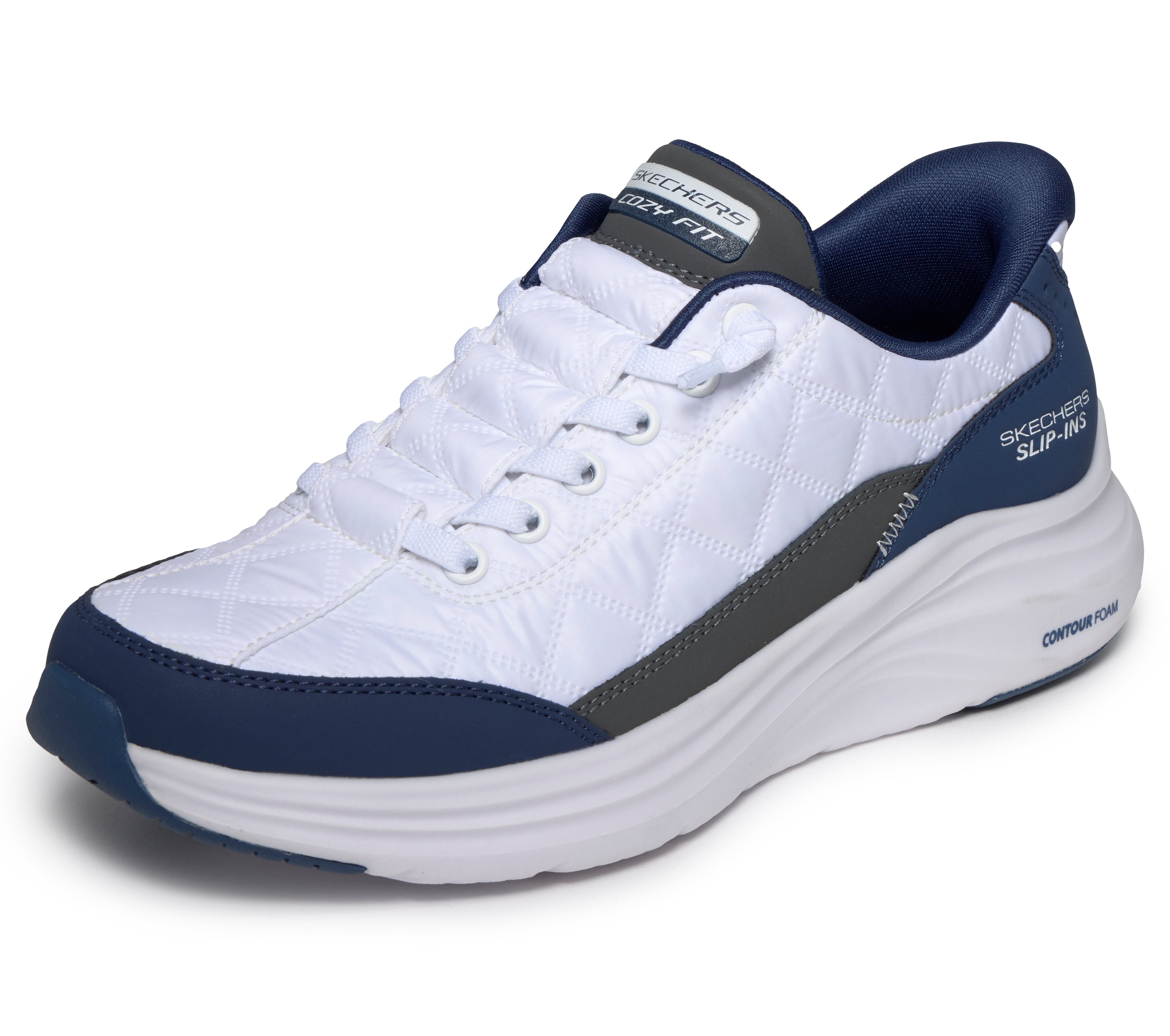 Skechers Contour Foam - Cozy Fit Slip-On Sneaker Slipper mit Handsfree Slip-ins und gestepptem Cozy Fit™-Mesh
