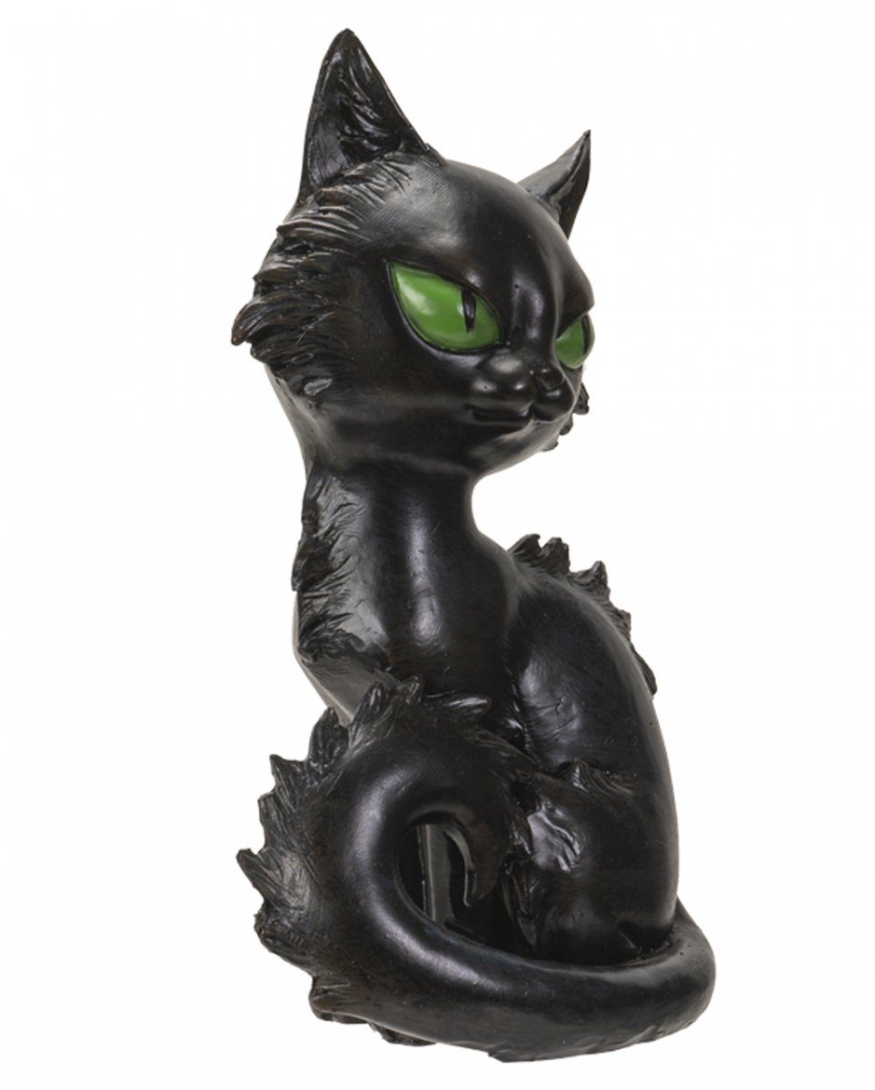 Dekofigur grünen Schwarze Hexenkatze Augen 20cm Rufus Horror-Shop mit