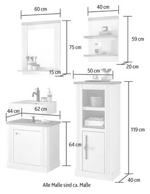 Home affaire Badmöbel-Set WESTMINSTER, (4-St), im romantischen Landhausstil, exclusiv by Otto