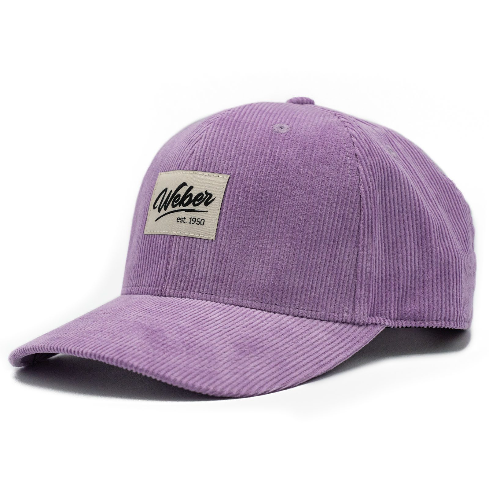 Weber GmbH Baseball Cap Cord Cap lila Snapback (1-St) basecap, mit Web-Label und bedrucktem Unterschirm