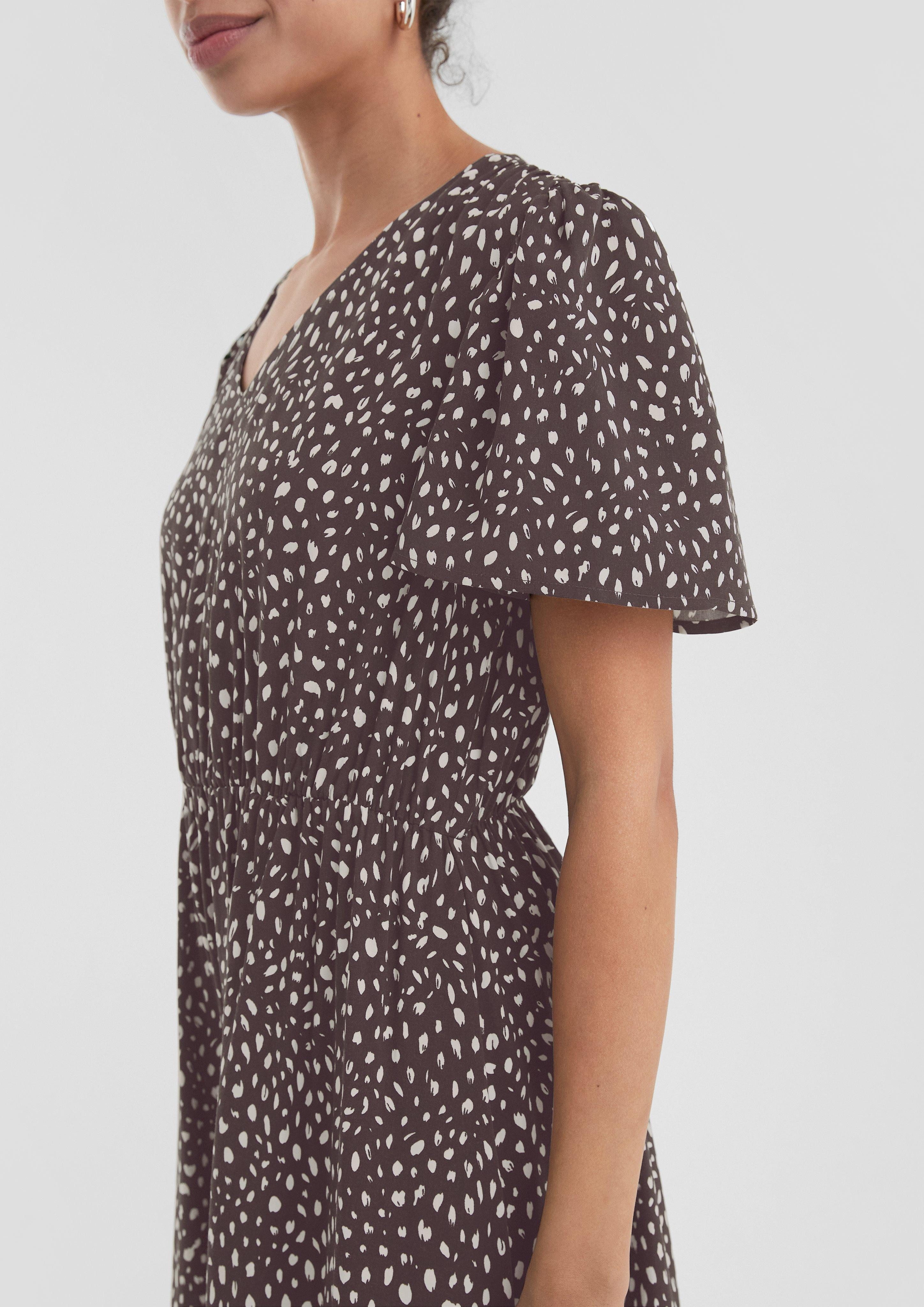 QS Minikleid Viskosekleid mit All-over-Print günstig online kaufen