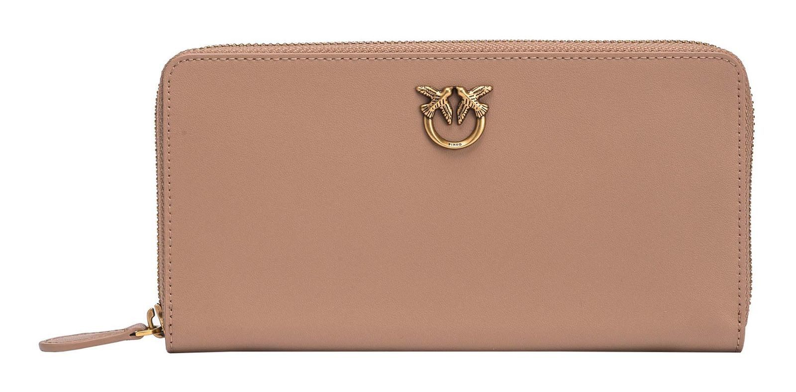 PINKO Geldbörse Zip Around, aus echtem Rindsleder