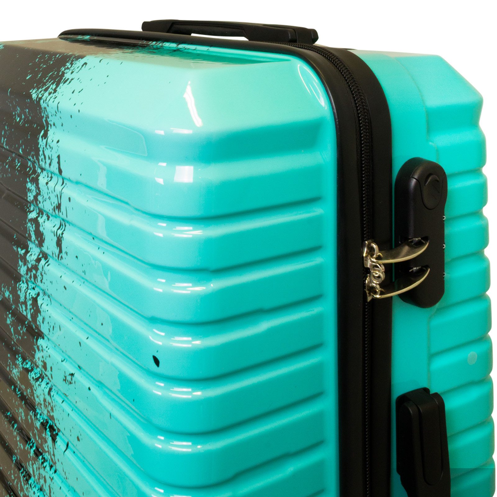 Trendyshop365 Hartschalen-Trolley Sierra, 5 Farben, 3 Größen, Reisekoffer mit, 4 Rollen, Zahlenschloss, Doppelrollen, 2 Tragegriffe