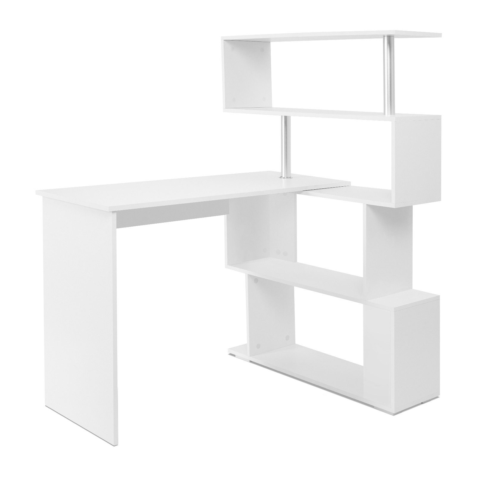 Mondeer Eckschreibtisch Schreibtisch, mit 360 Grad Drehbarem Bücherregal 15 günstig online kaufen