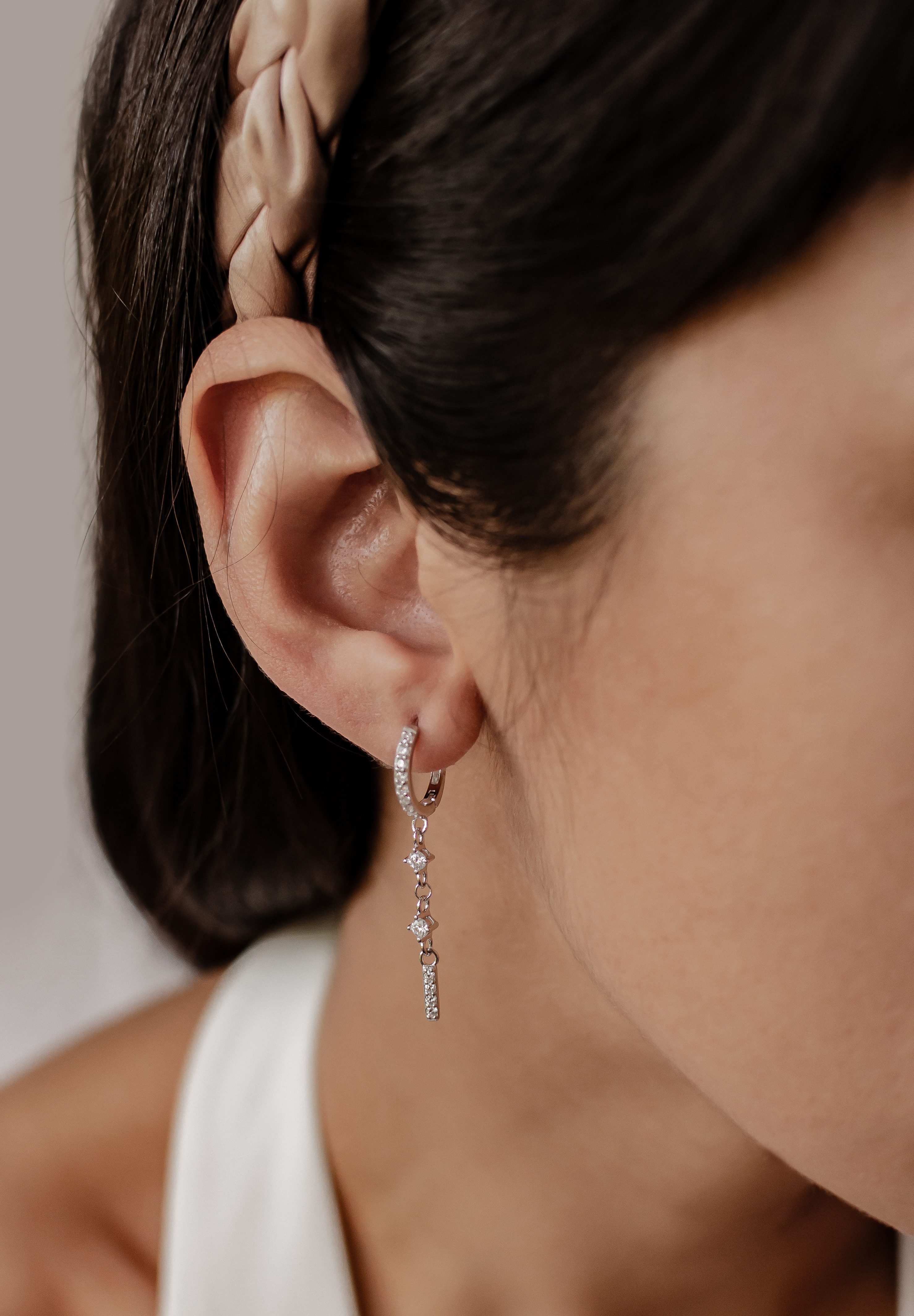 Hey Happiness Paar Ohrhänger Stab Zirkonia, Silber 925 Ohrringe, Damen Silb günstig online kaufen