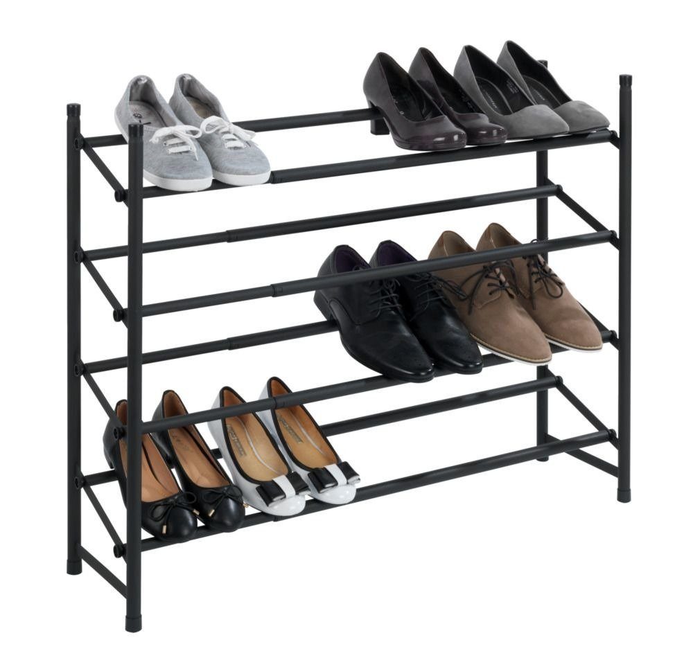 WENKO Schuhregal Teleskop-Schuhregal, schwarz, WENKO