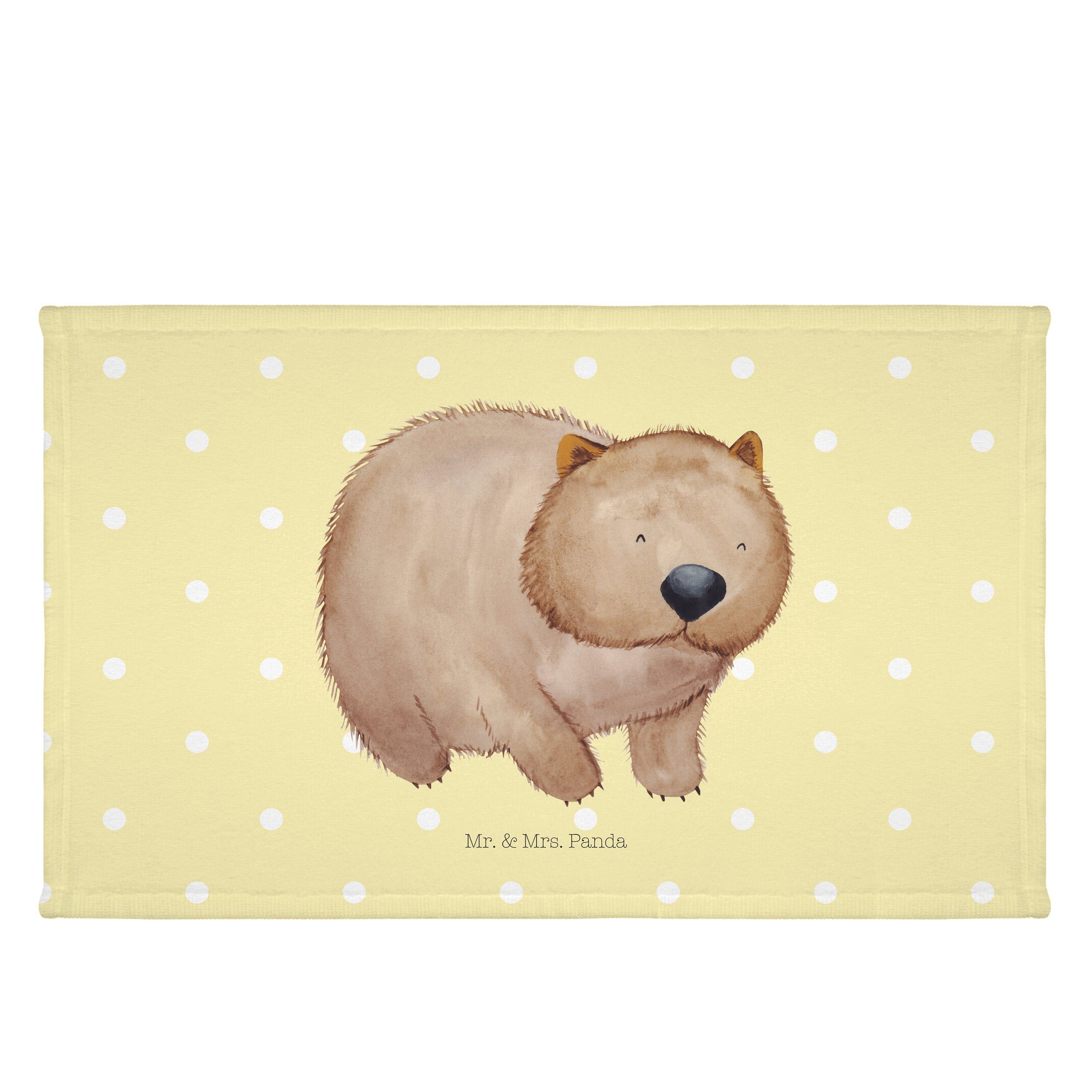 Mr. & Mrs. Panda Handtuch Wombat - Gelb Pastell - Geschenk, Tiere, Gute Laune, Reisehandtuch, F, (1-St)