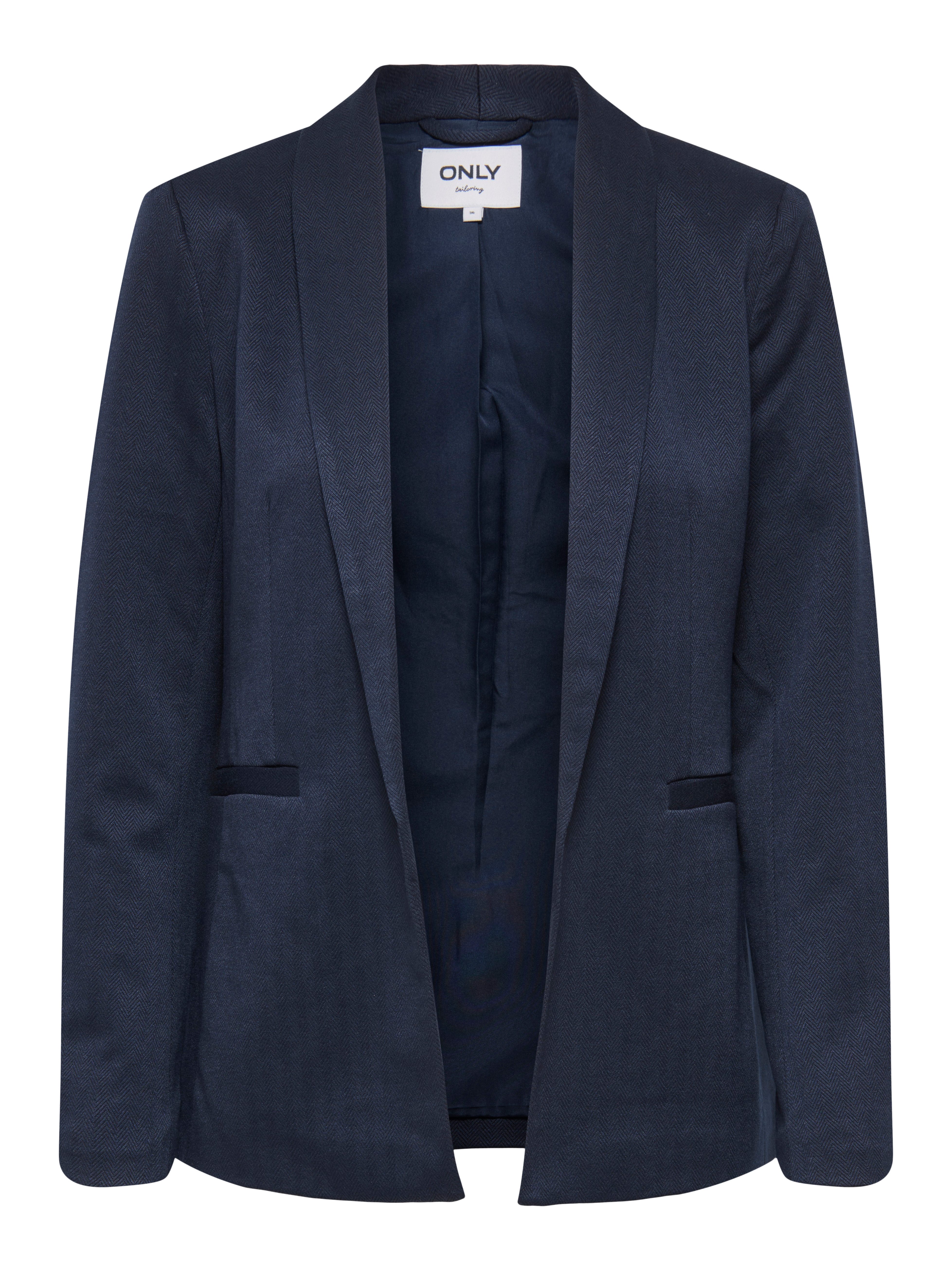 ONLY Longblazer ONLESKA-ADDY LIFE L/S HB BLAZER CC TLR mit Reverskragen, verschlusslose Form, Fischgratmuster – Bild 5 von 5