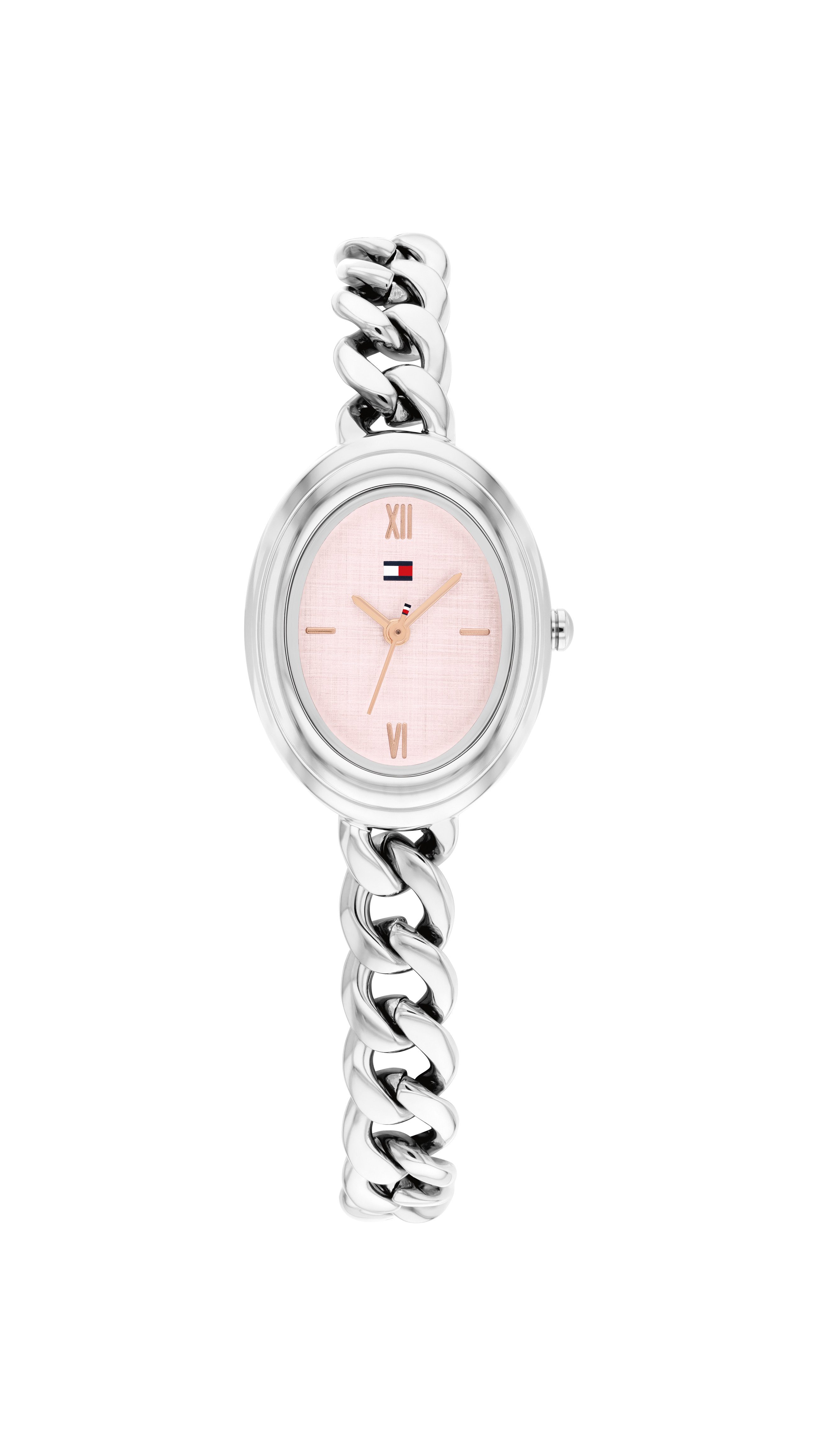 Tommy Hilfiger Quarzuhr Demi Oval 1782876, Armbanduhr, Damenuhr, Edelstahlarmband, analog