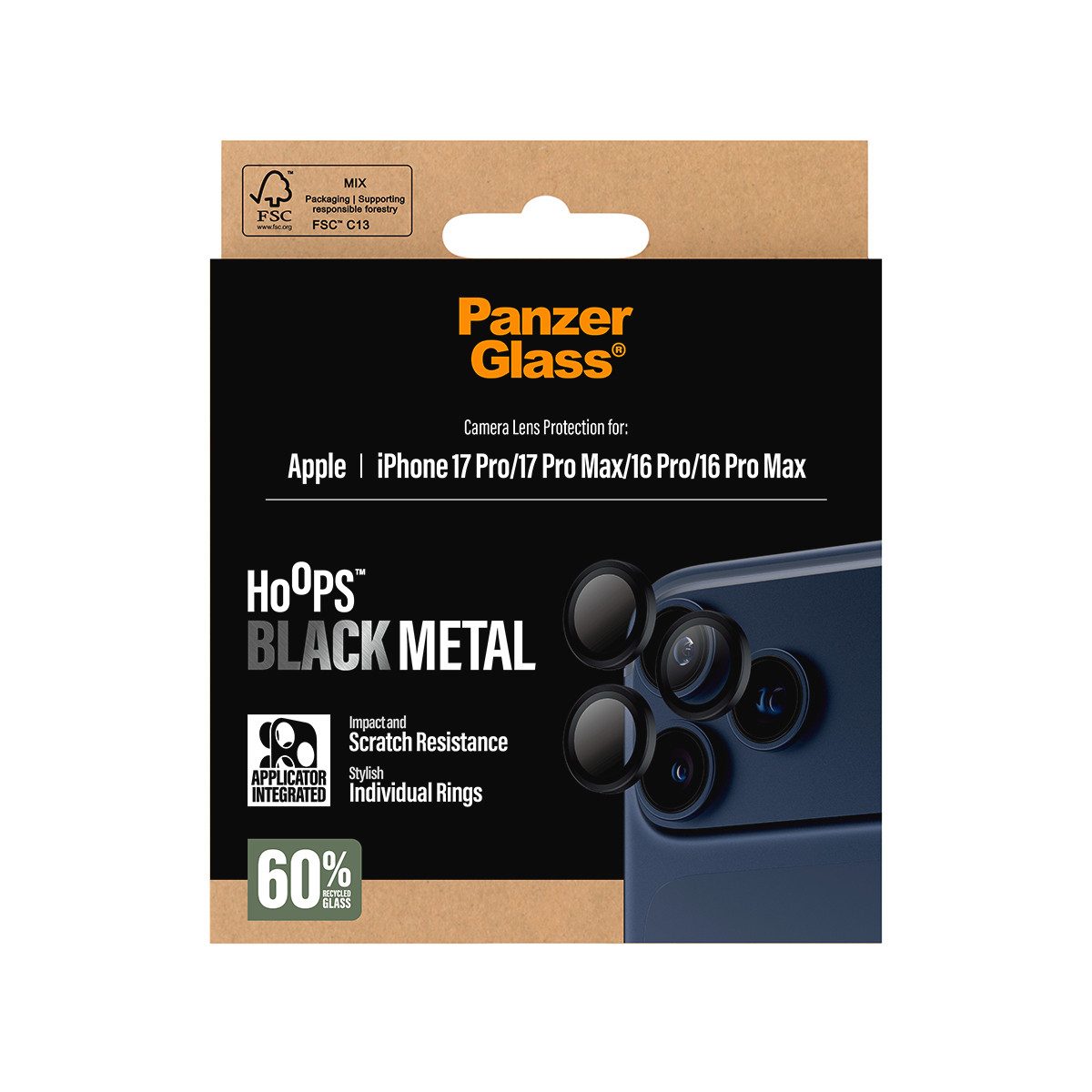 CARE by PanzerGlass Kameraschutzglas Hoops Camera Lens Protector für Apple iPhone 16 Pro/Pro Max, Apple iPhone 17 Pro/Pro Max, Kameraschutz,Linsenschutz,Objekti – Bild 5 von 5