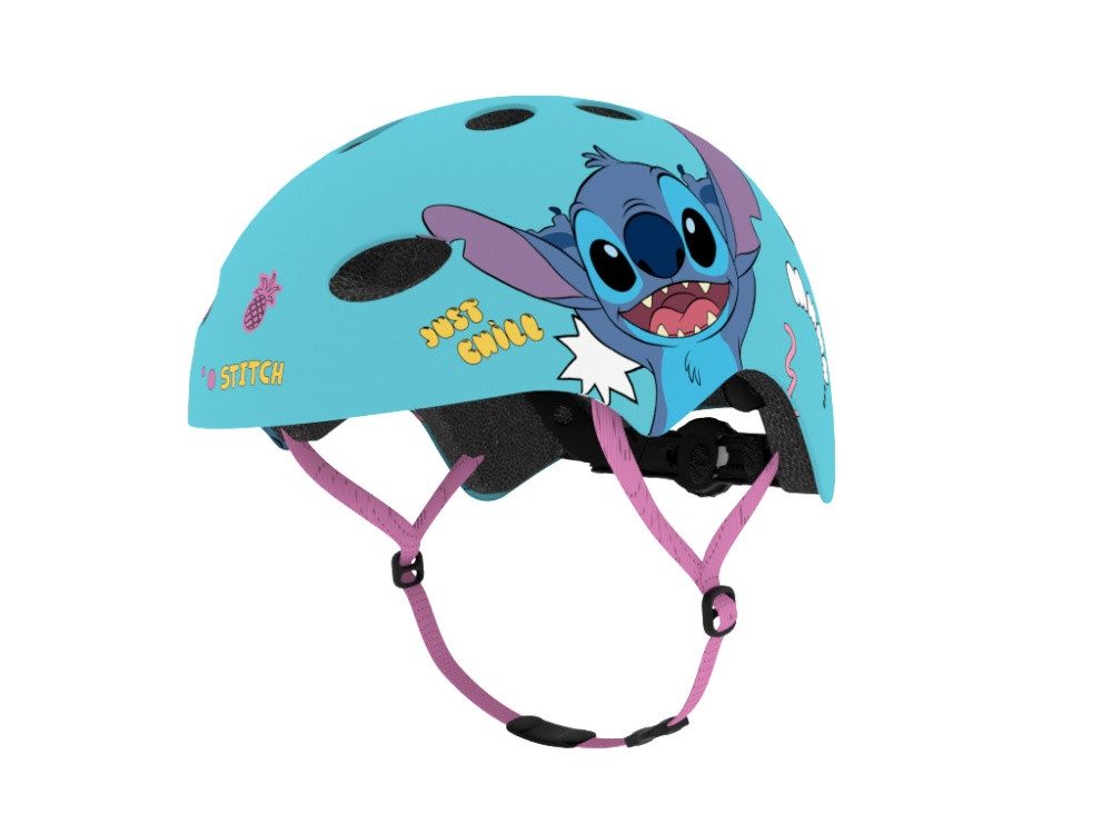 Seven Polska Kinderfahrradhelm Disney "STITCH", Roller Blades, Skater, M: 52-56cm, ab ca. 6 Jahre